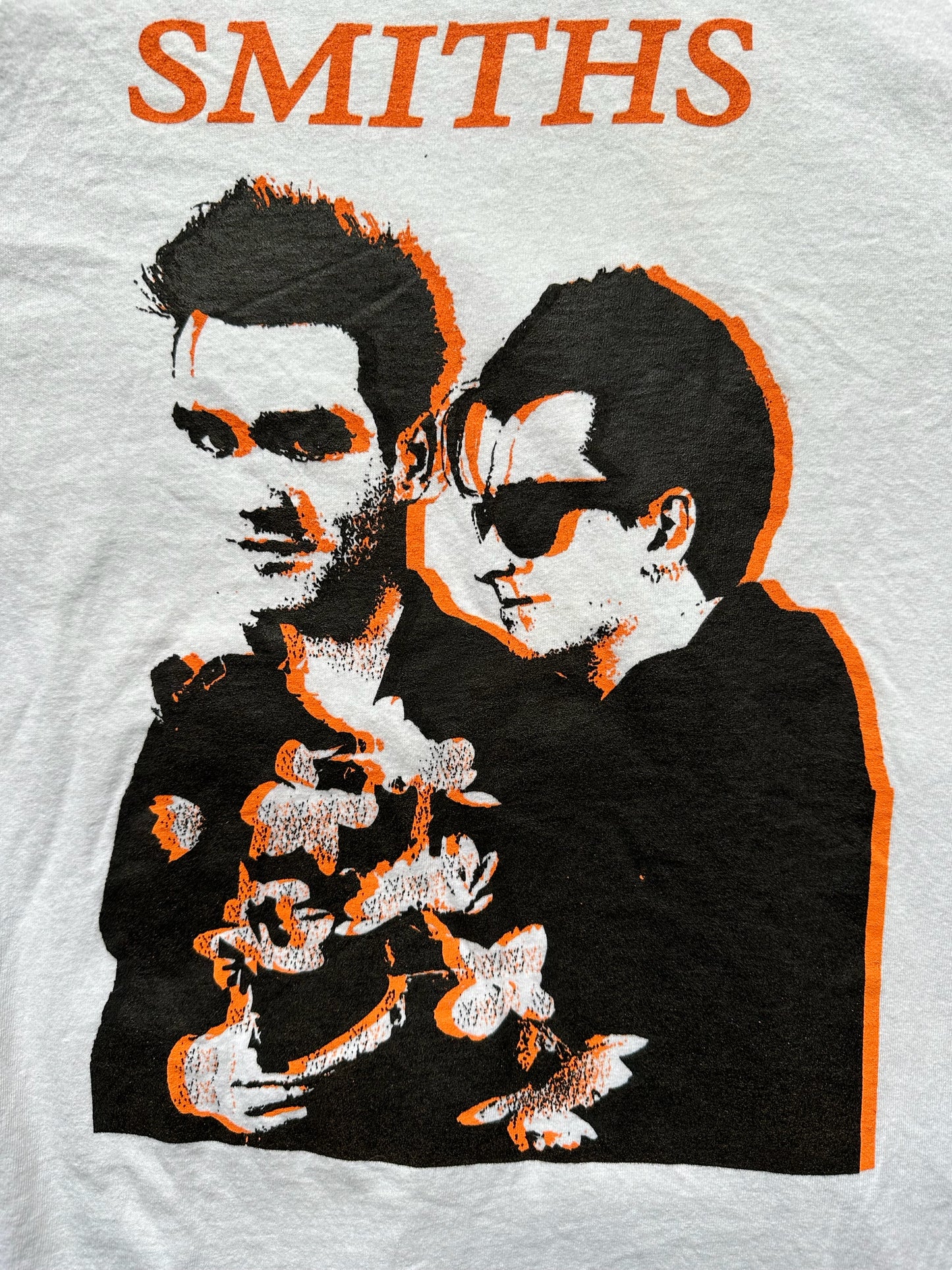 Graphic Detail on Vintage Smiths Bootleg Tee SZ L | Barn Owl Vintage Clothing | Vintage Rock Tees Seattle