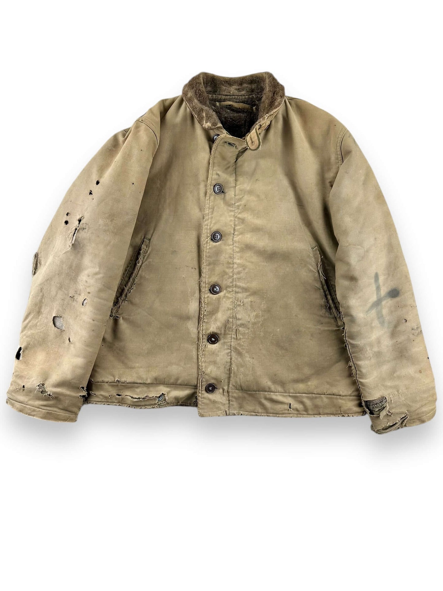 Front View of Vintage Salty N-1 USN Deck Jacket SZ 40