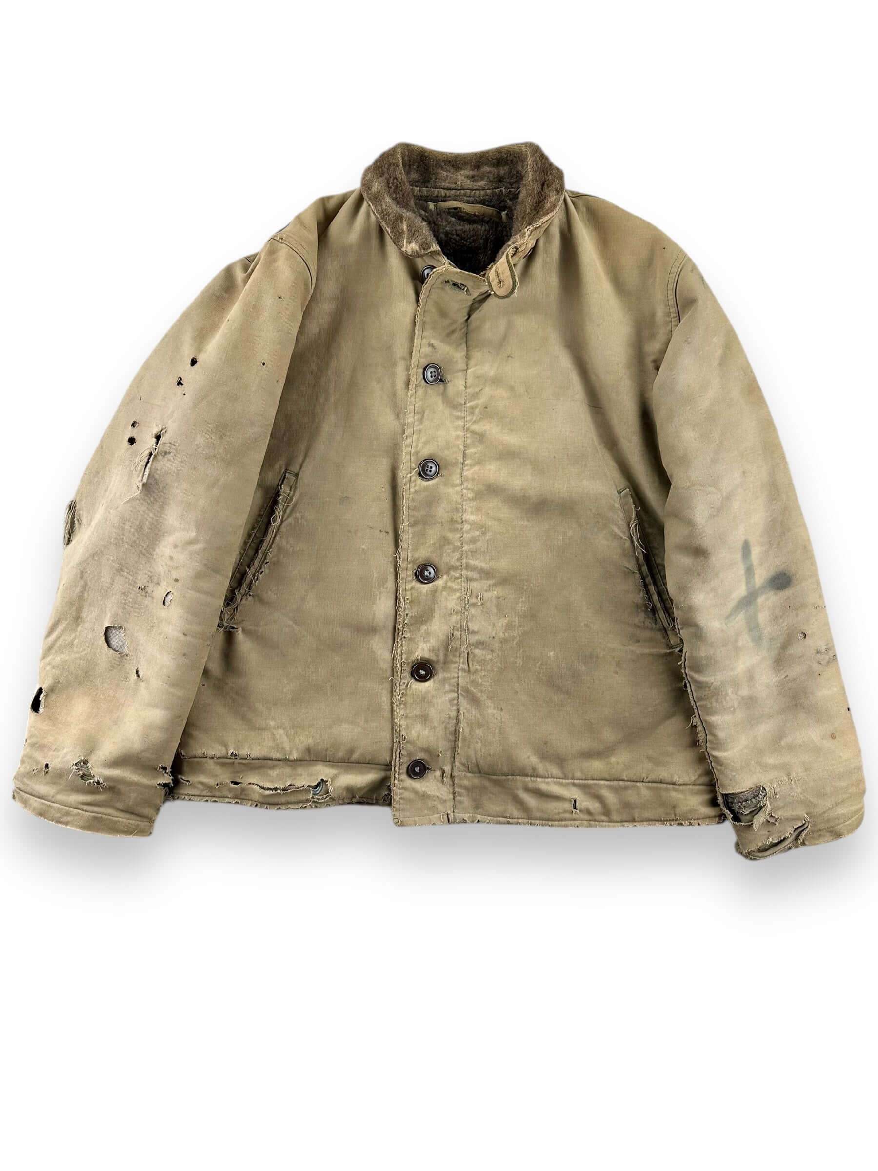 Front View of Vintage Salty N-1 USN Deck Jacket SZ 40