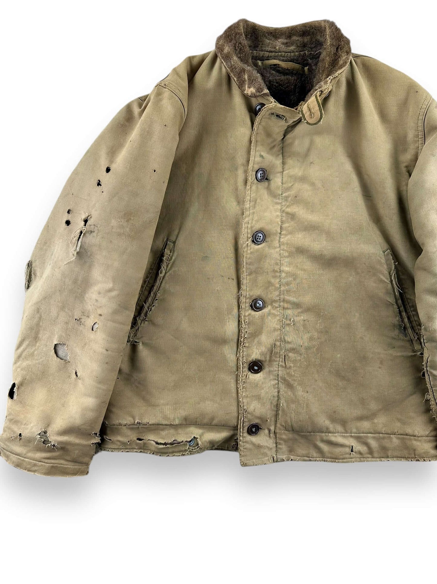 Front Right View of Vintage Salty N-1 USN Deck Jacket SZ 40