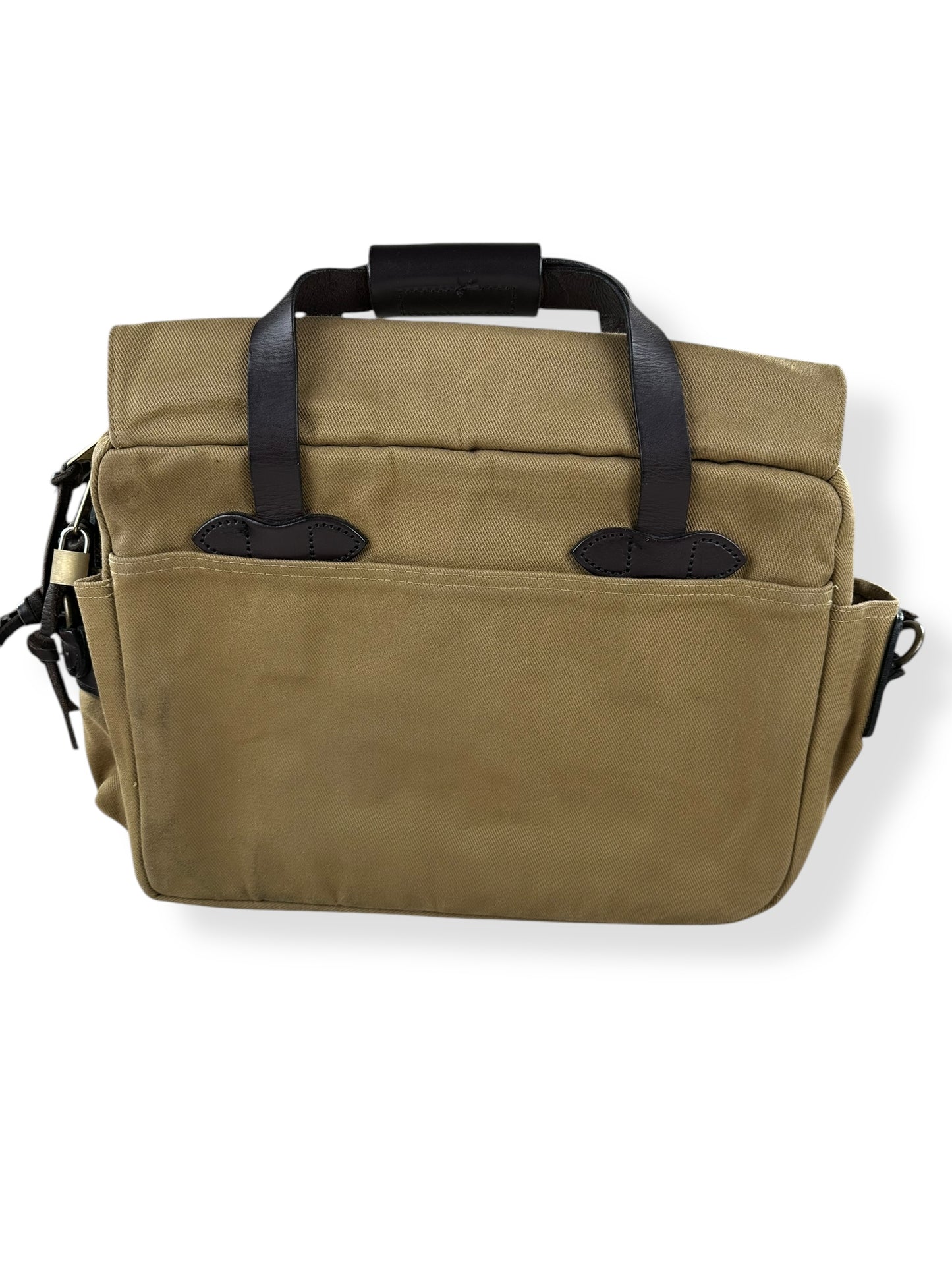 Rear View of Filson Rugged Twill Padded Computer Bag Style 258