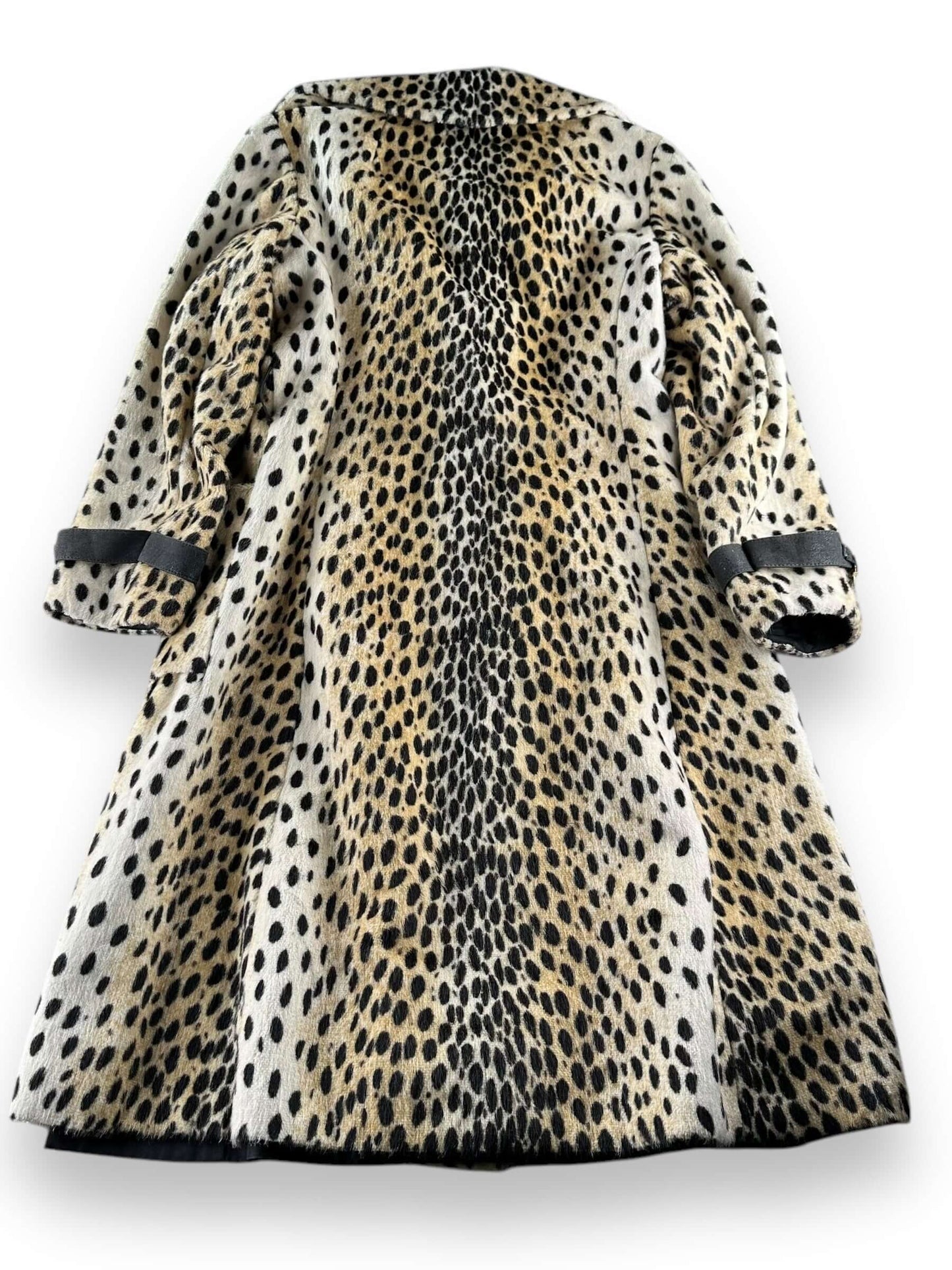 Rear View of Vintage Safari Sportowne Leopard Skin Coat SZ M