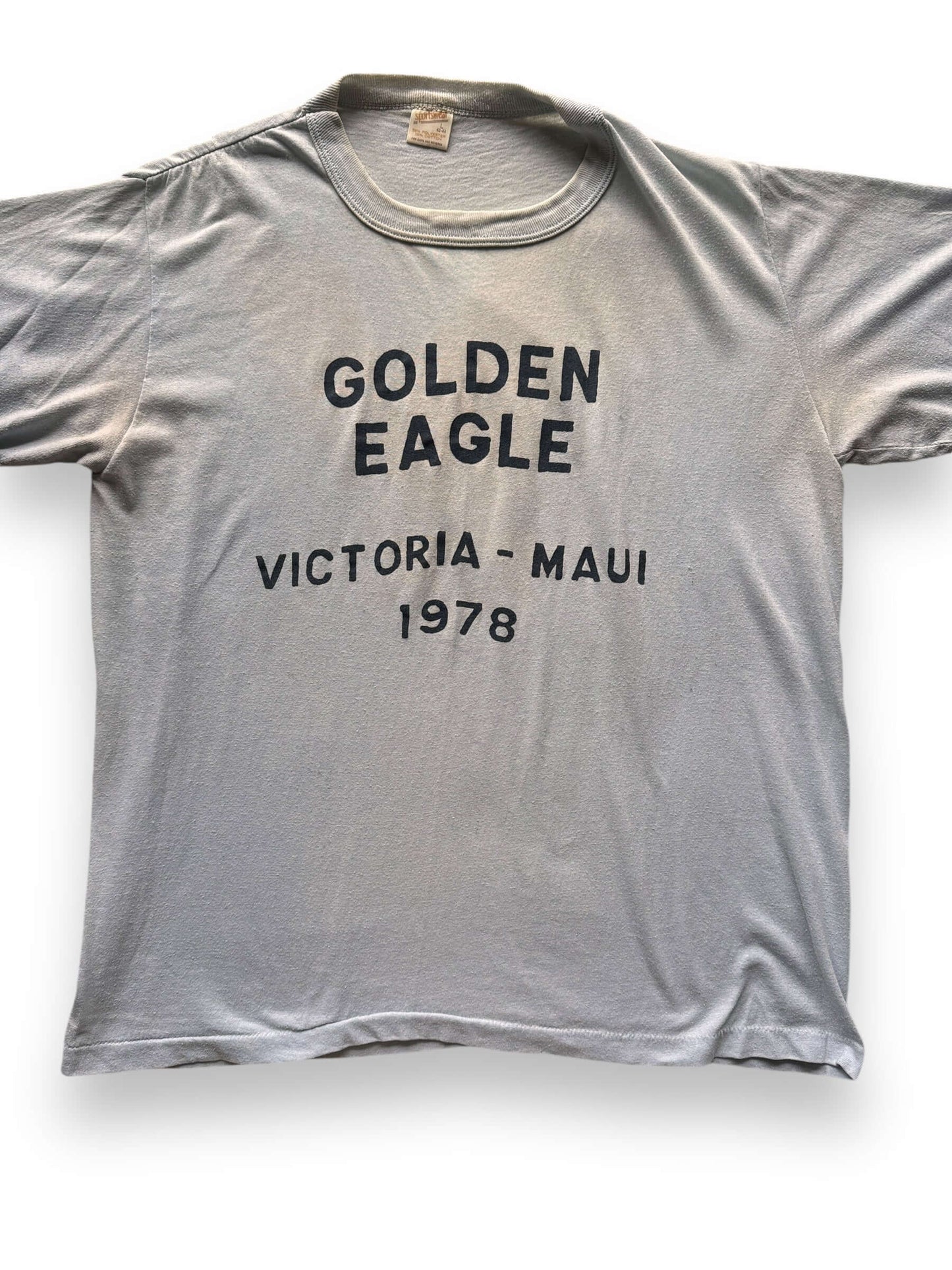 Front Detail on Vintage Golden Eagle Cycle Club Tee SZ L