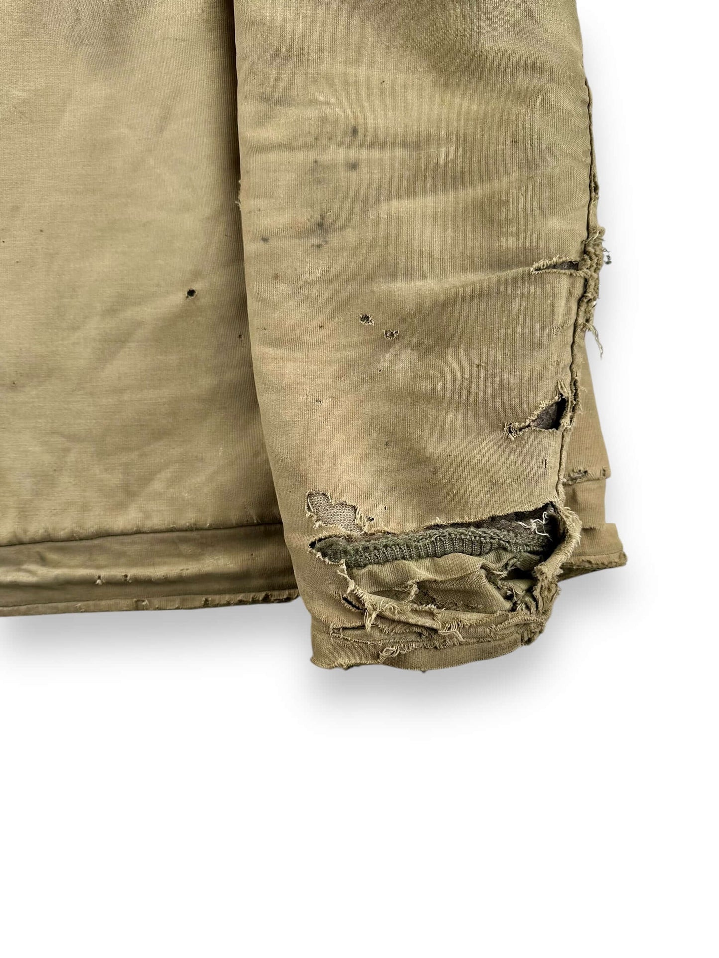Damage to Cuff on Vintage Salty N-1 USN Deck Jacket SZ 40