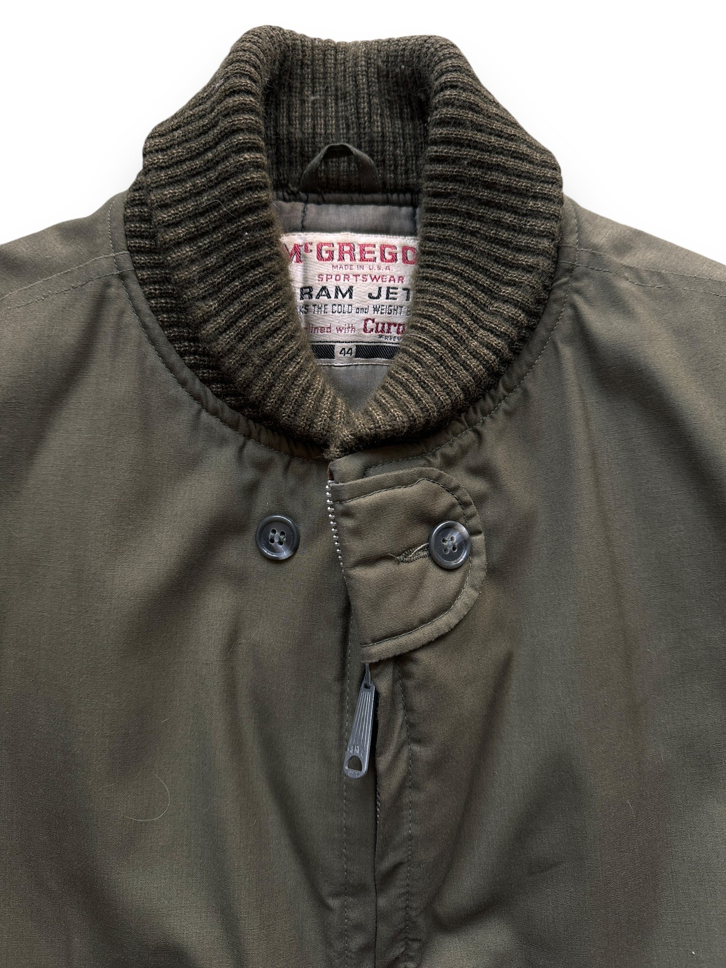 Collar View of Vintage McGregor Ram Jet Jacket SZ 44