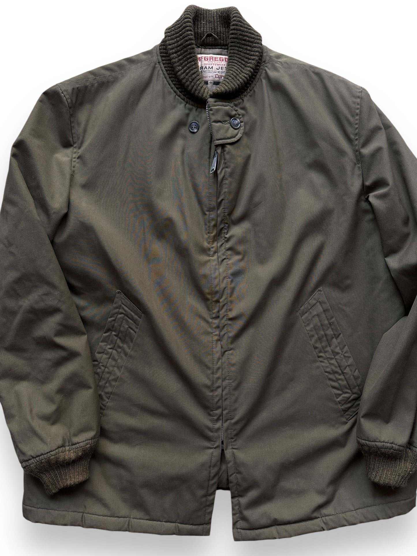 Front Detail on Vintage McGregor Ram Jet Jacket SZ 44