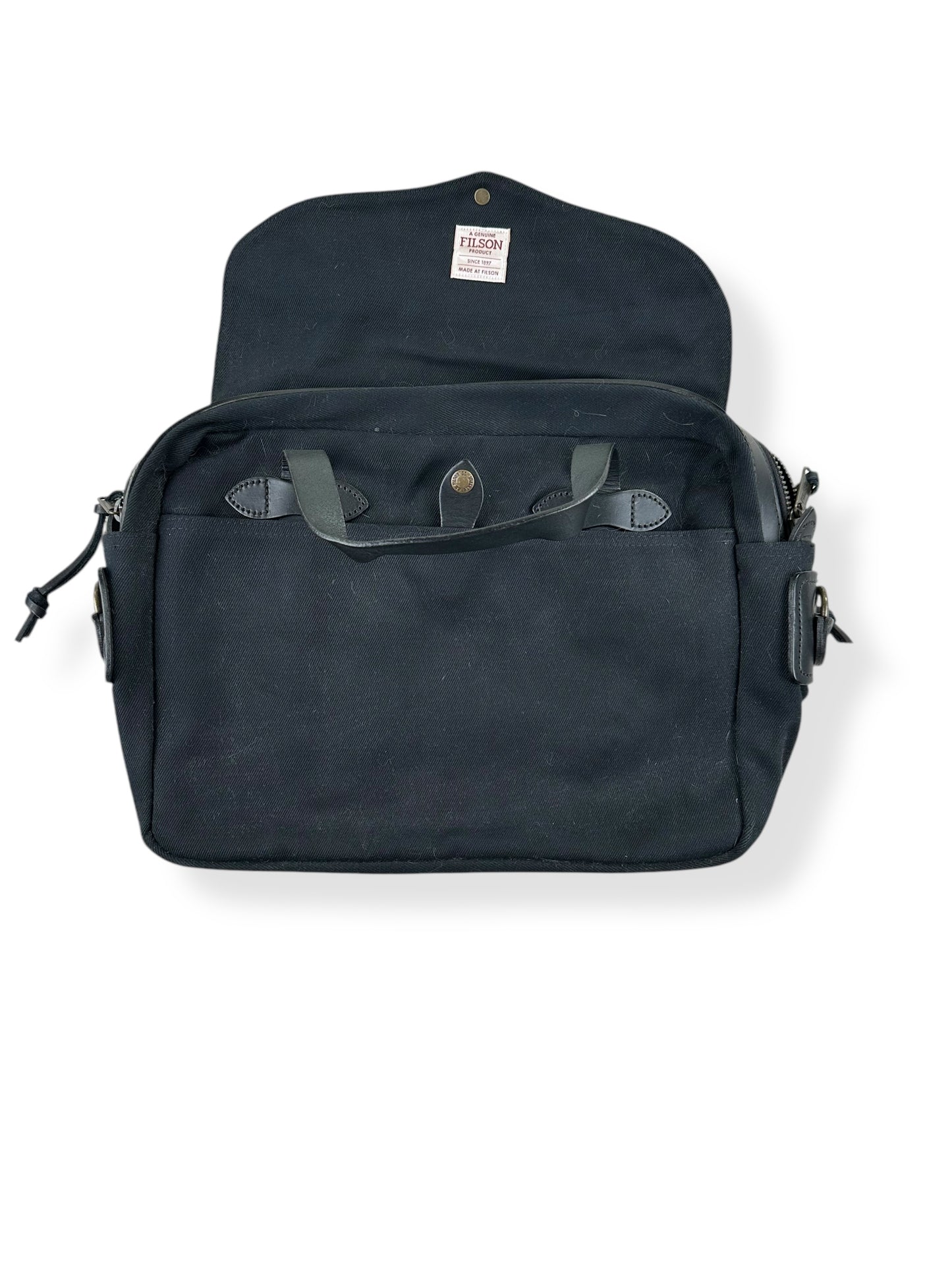 FIlson Tag on Filson Black 257 Briefcase