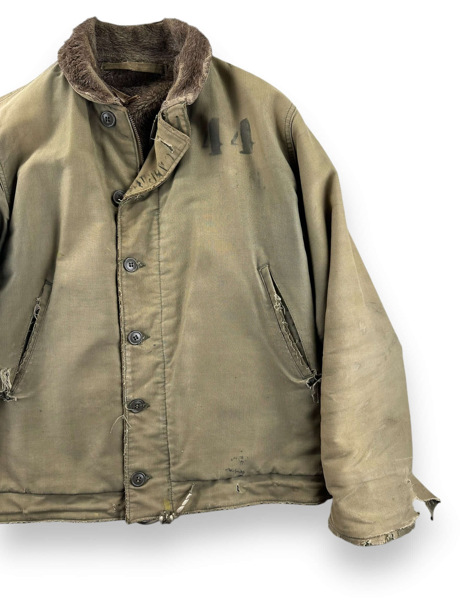 Front Left View of Vintage USN 44 N-1 Deck Jacket SZ 40