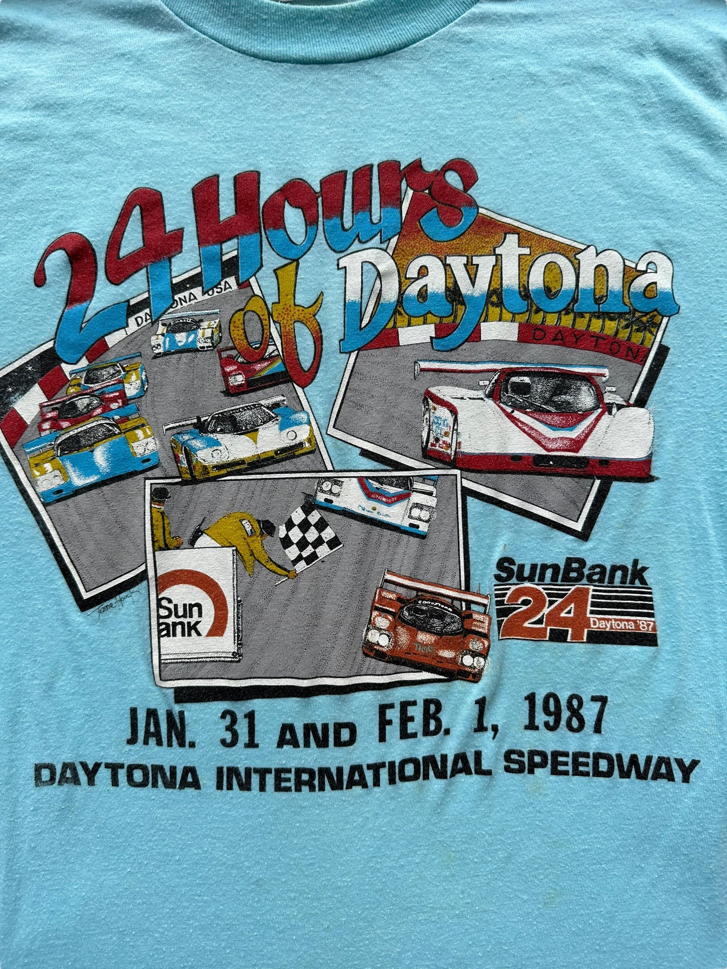 Graphic of Vintage 24 Hours of Daytona Tee SZ L | Vintage Auto Tee Seattle | Barn Owl Vintage