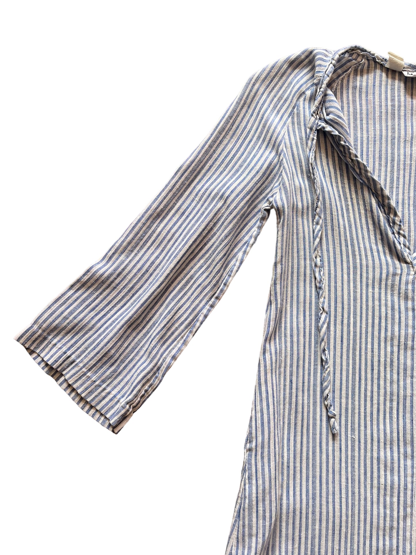 Front right side view of Vintage 1970s Striped Kaftan by Beach Things