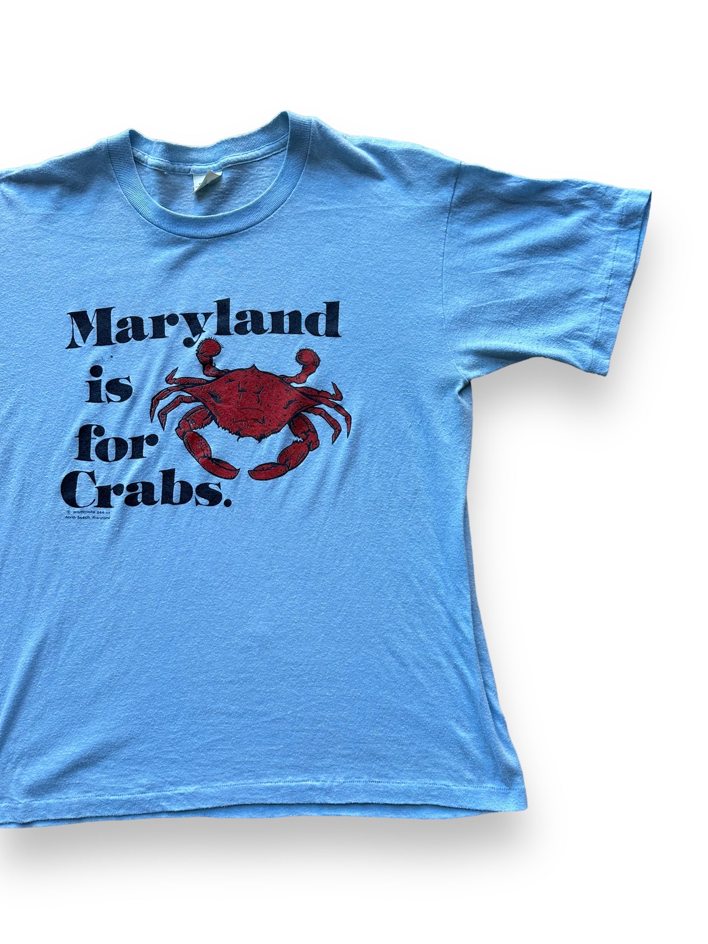 Front left of Vintage "Maryland is for Crabs" Tee SZ L | Vintage Fishing Tee Seattle | Barn Owl Vintage
