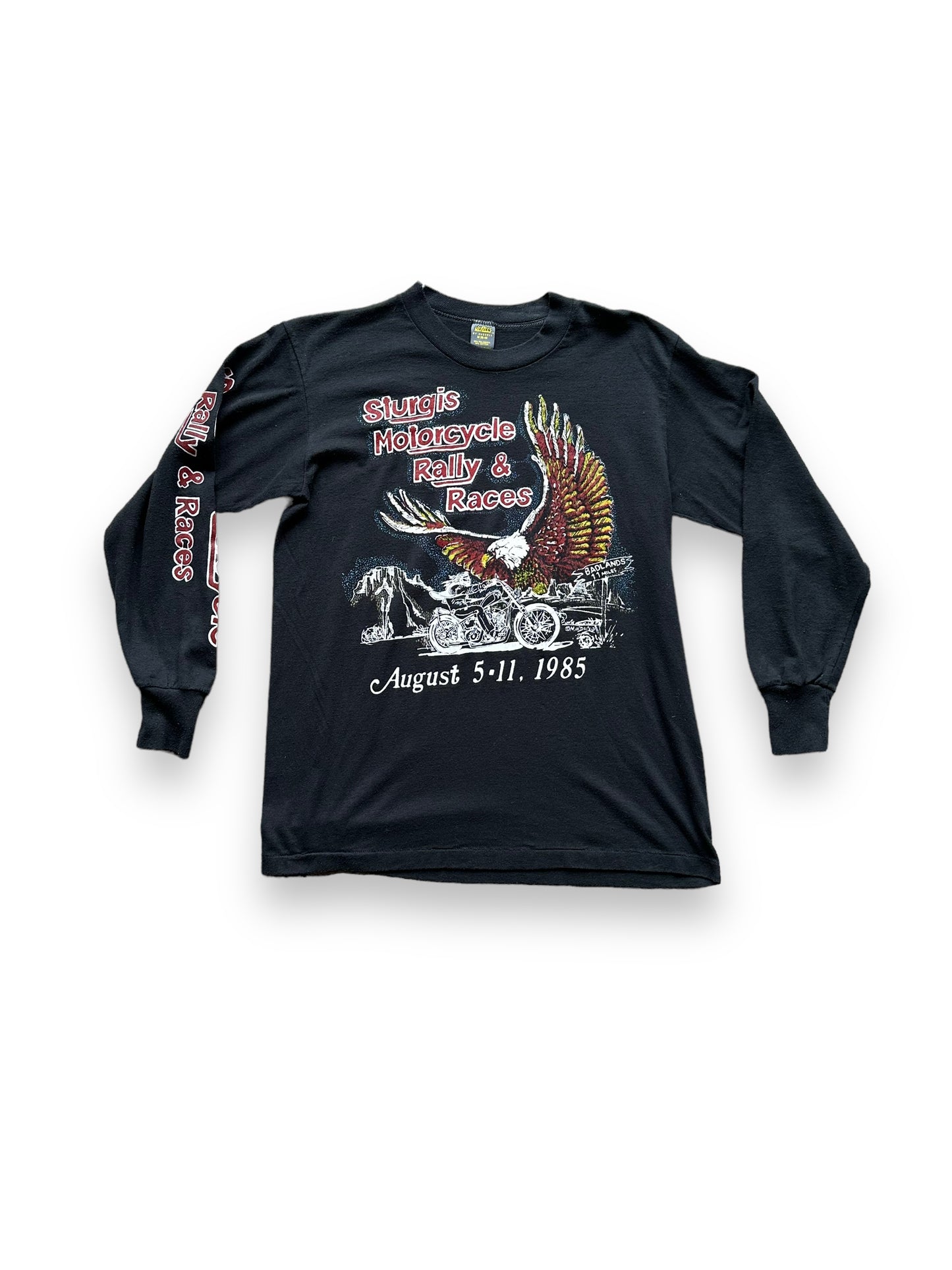 Front of '85 Sturgis Longsleeve Tee SZ M | Vintage Harley Tee | Barn Owl Vintage Seattle