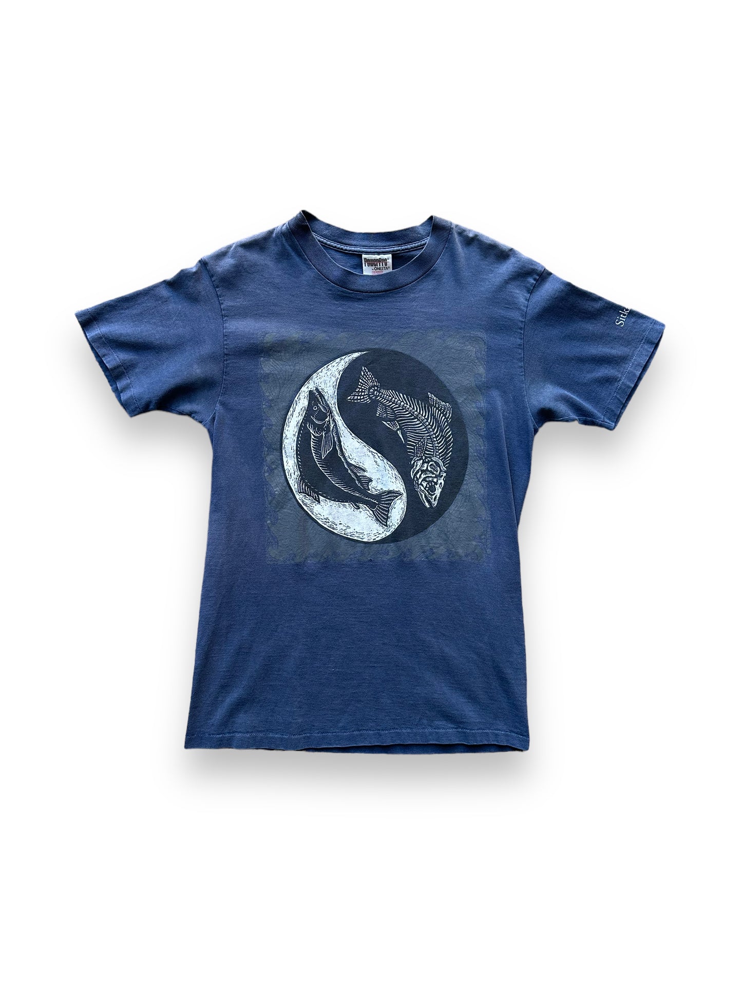 Front of Vintage Ray Troll Life and Death Salmon Tee SZ M | Vintage Fishing Tee Seattle | Barn Owl Vintage