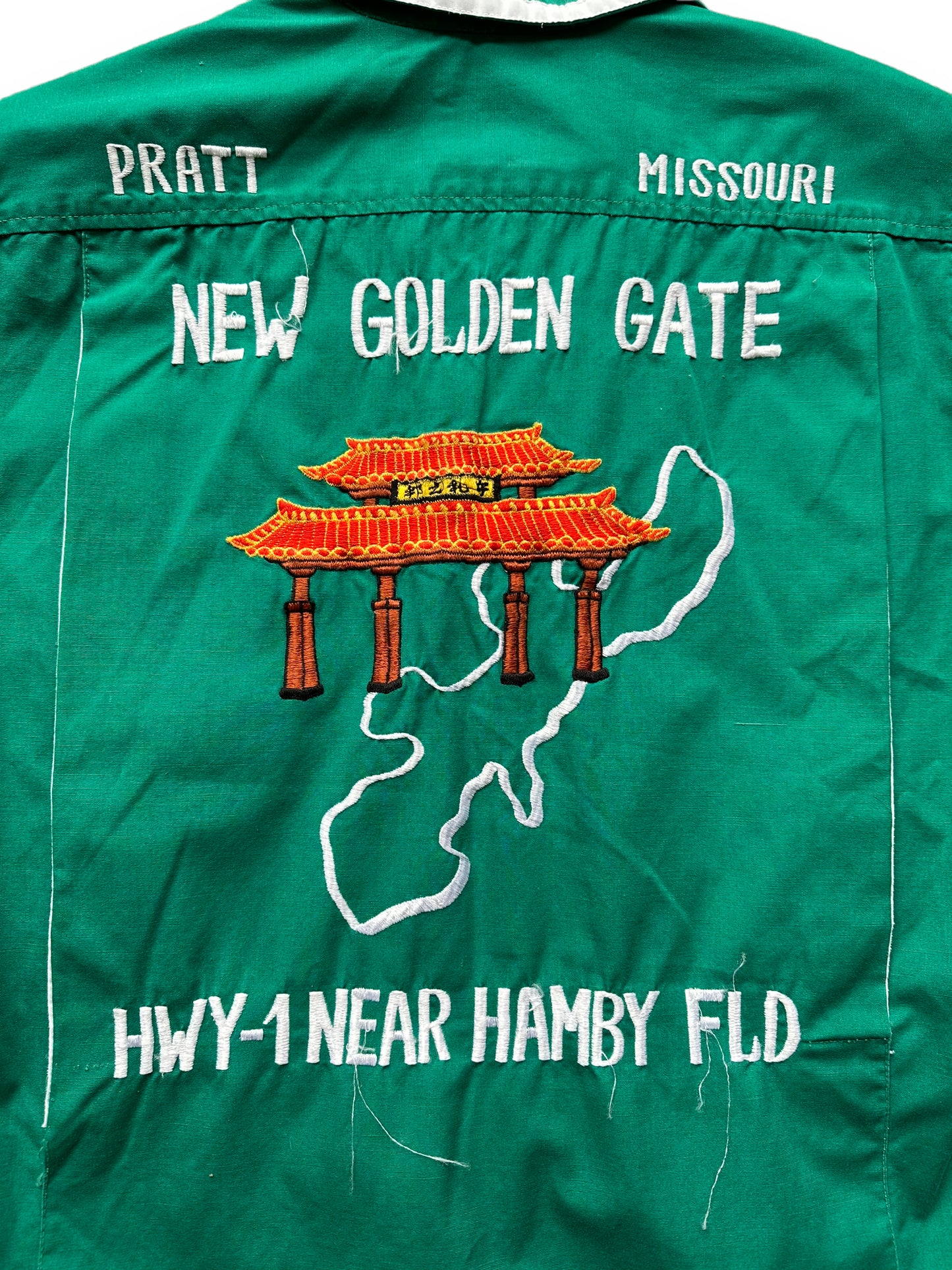 Back of Vintage "New Golden Gate" Bowling Shirt SZ M | Vintage Bowling Shirt Seattle | Barn Owl Vintage Seattle