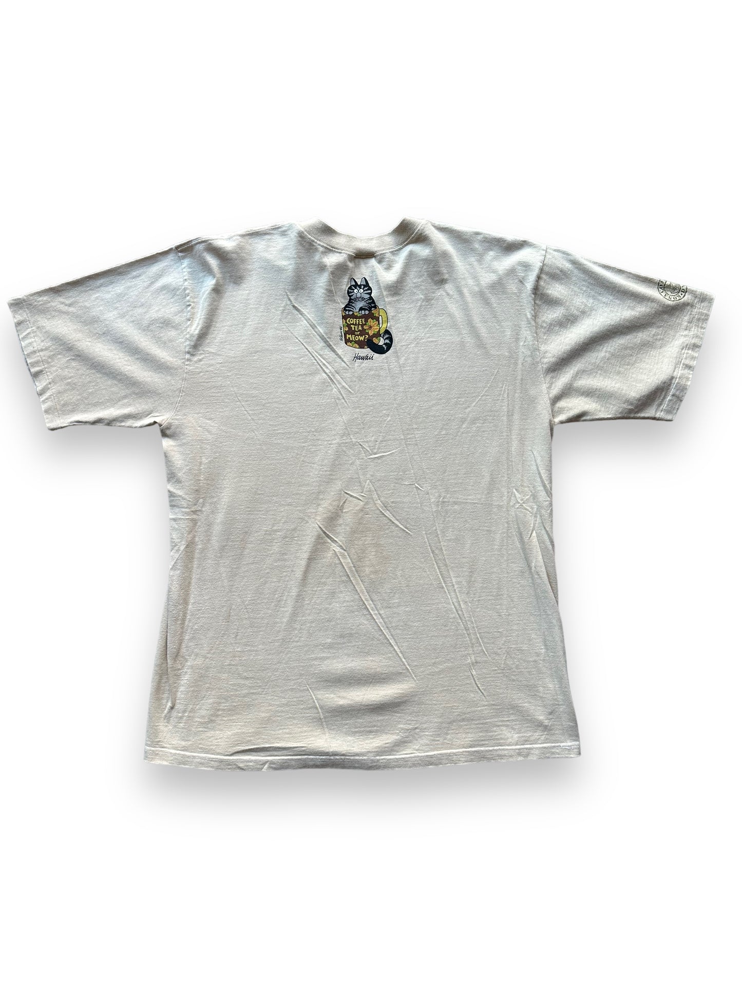 Back of Vintage B. Kliban "Coffee Tea or Meow?" Tee SZ XL | Vintage Cat Tee Seattle | Barn Owl Vintage