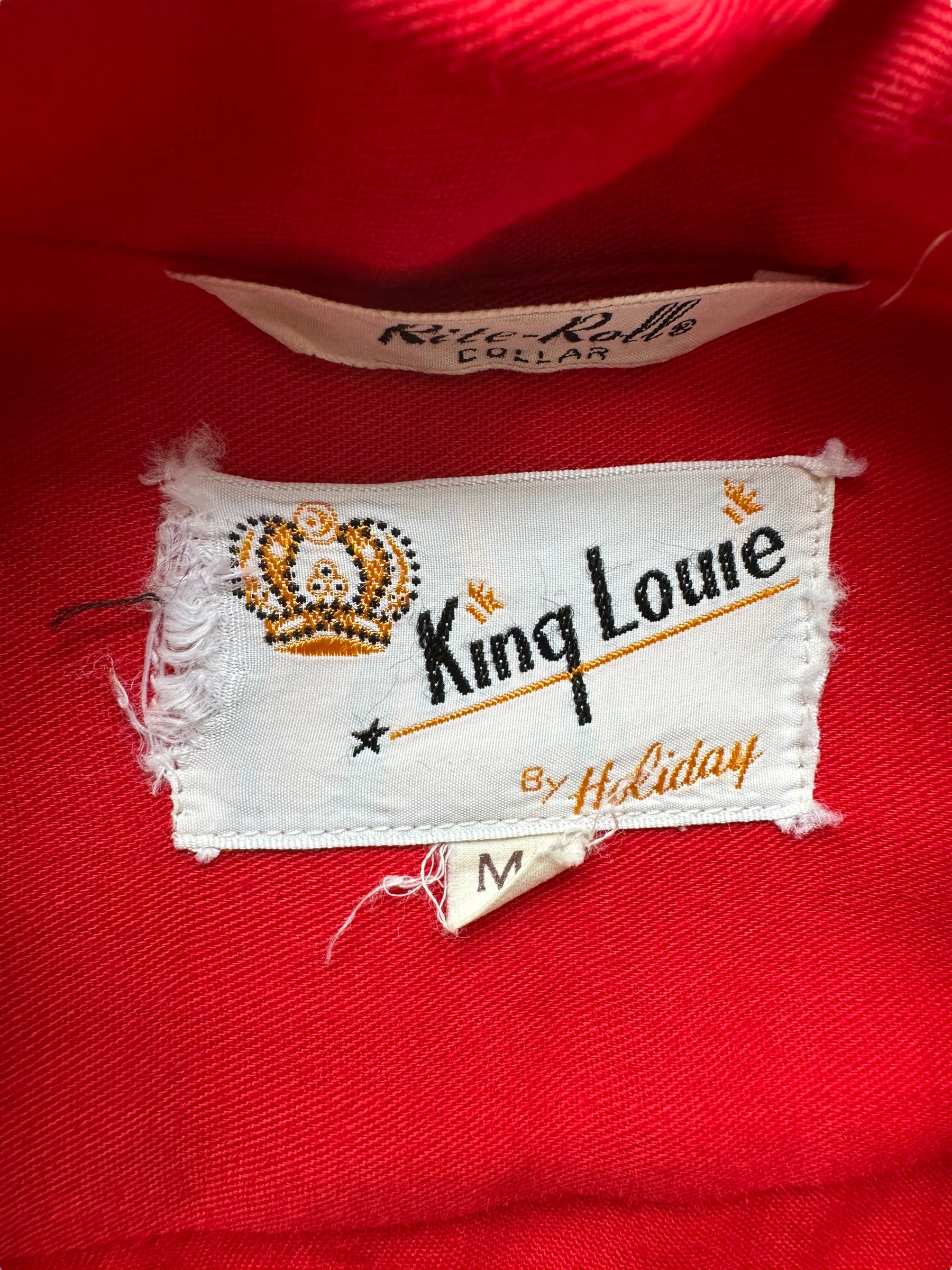 Tag of Vintage "Shearer's Service Station" Chainstitched Bowling Shirt SZ M | Vintage Bowling Shirt Seattle | Barn Owl Vintage Seattle