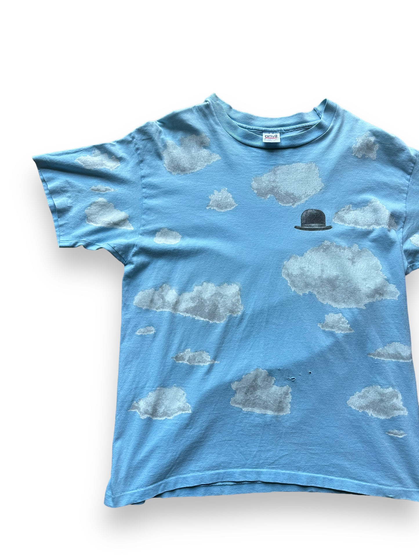 Front right of Vintage René Magritte AOP Tee SZ XL | Vintage Art Tee Seattle | Barn Owl Vintage