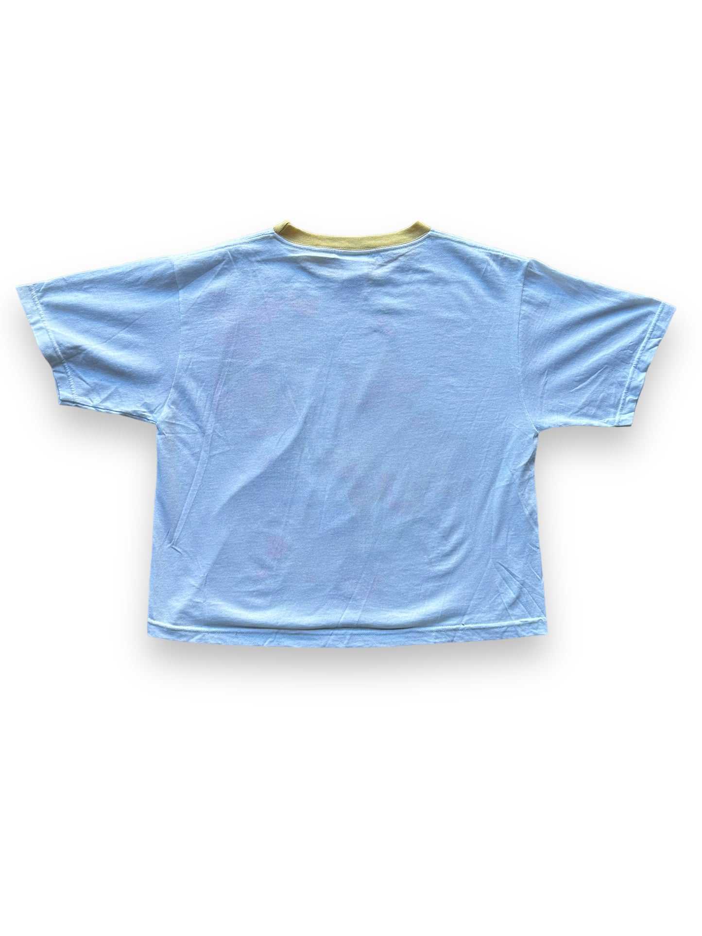 Back of Vintage Yellow Glitter Cat Ringer Tee SZ M | Vintage Cat Tee Seattle | Barn Owl Vintage