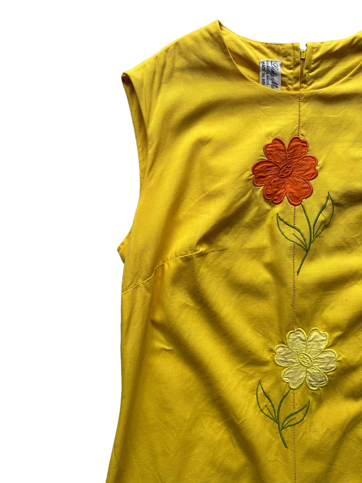 Top front right side view of Vintage 1960s Lady Madeira Dress