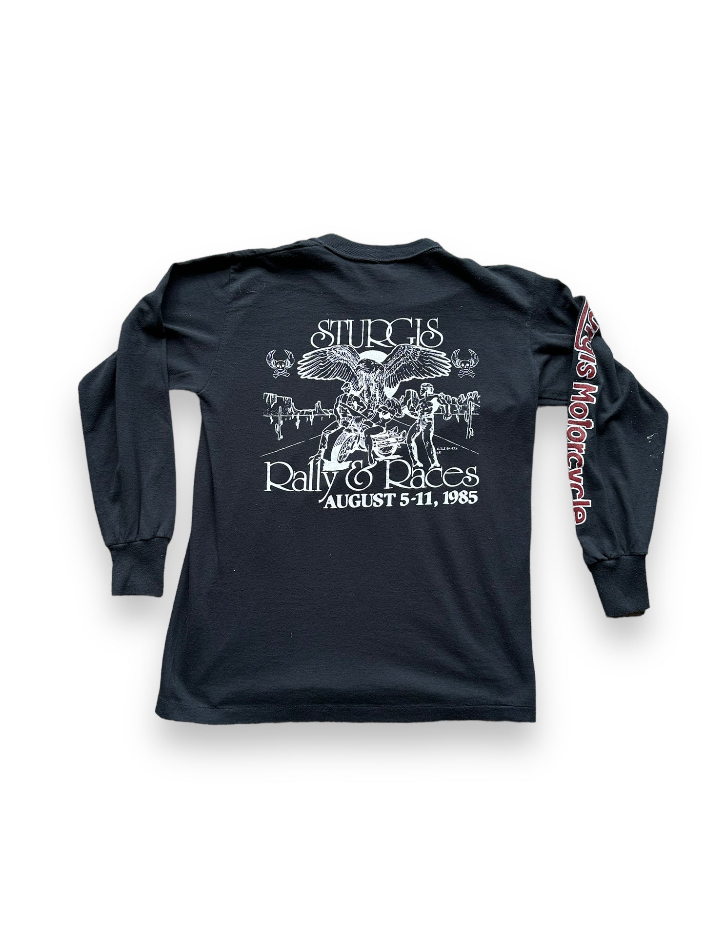 Back of '85 Sturgis Longsleeve Tee SZ M | Vintage Harley Tee | Barn Owl Vintage Seattle