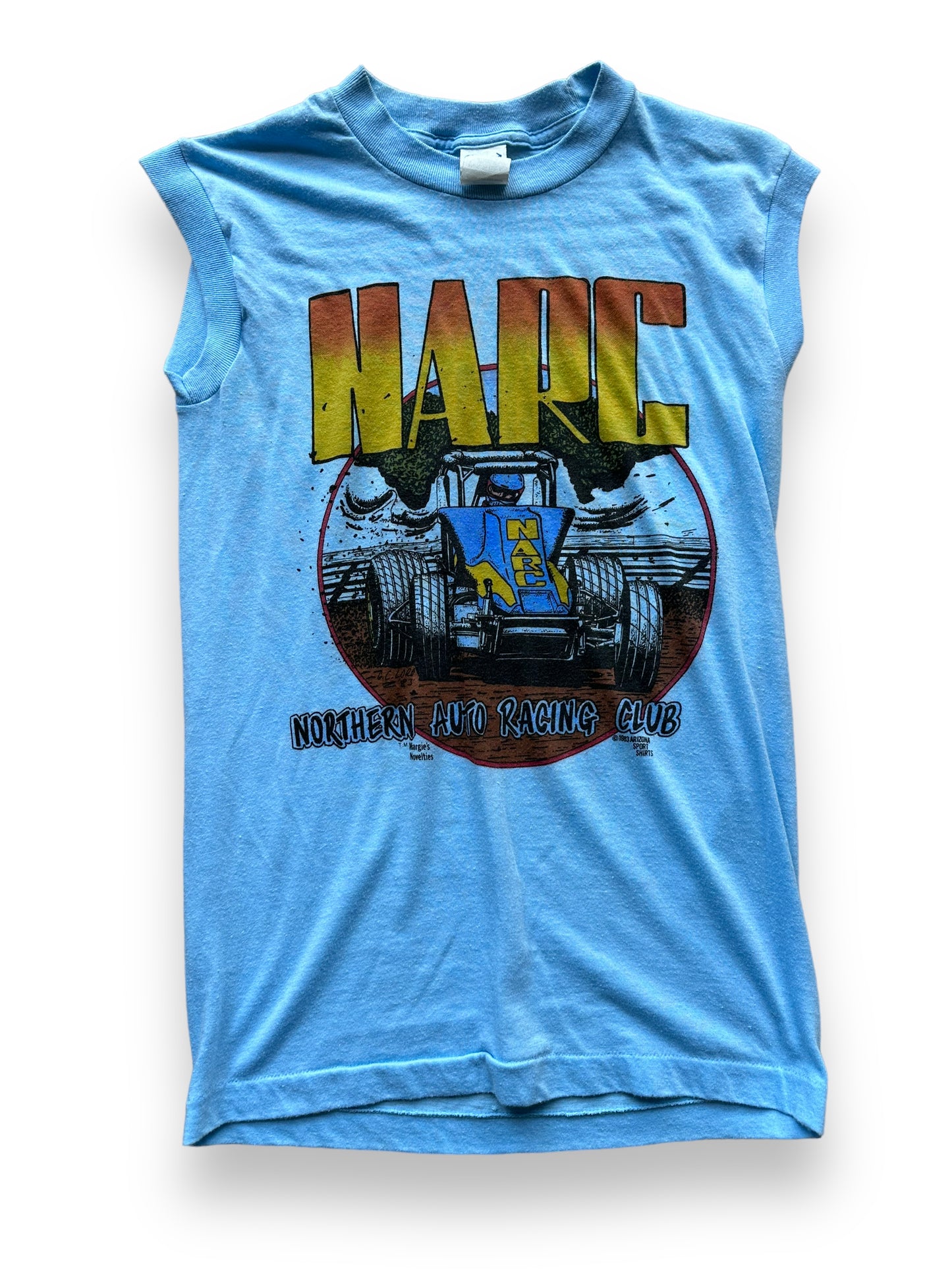 Front close up of Vintage NARC Tank SZ S | Vintage Auto Tee Seattle | Barn Owl Vintage