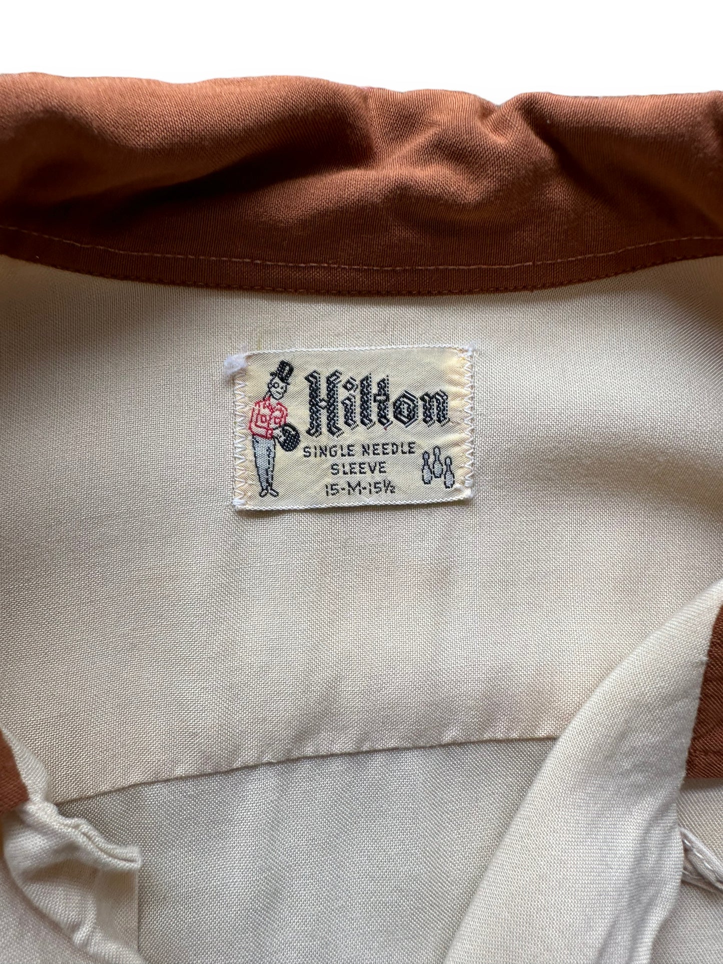 Tag of Vintage "Wood Conversion Office" Bowling Shirt SZ M | Vintage Bowling Shirt Seattle | Barn Owl Vintage Seattle
