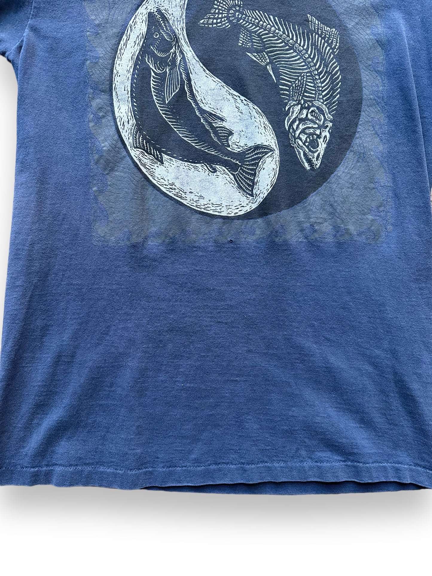 Bottom of Vintage Ray Troll Life and Death Salmon Tee SZ M | Vintage Fishing Tee Seattle | Barn Owl Vintage