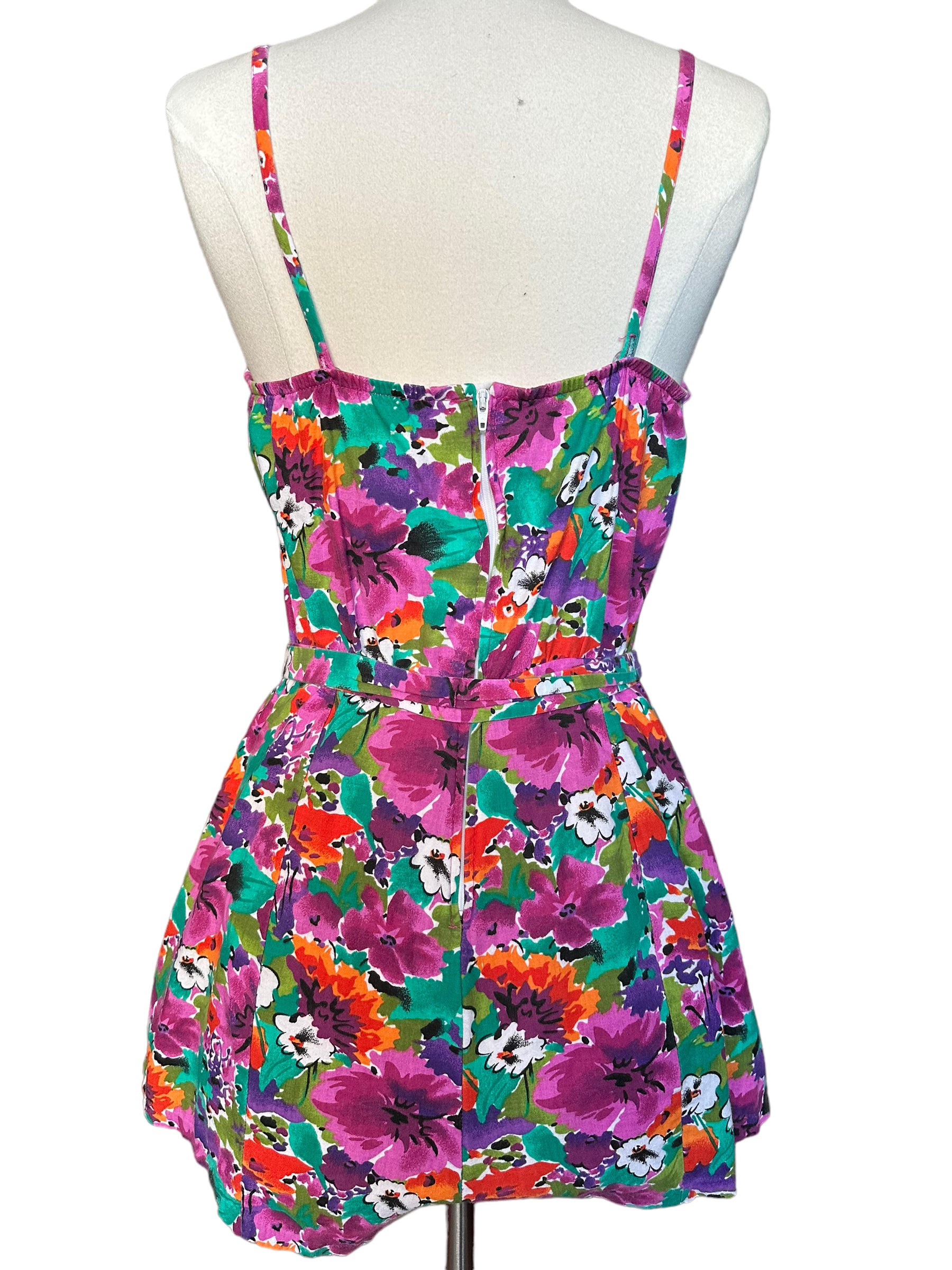 Full back view of Vintage 1980s Catalina Floral Swimsuit | Seattle Vintage Swimwear | Barn Owl True Vintage