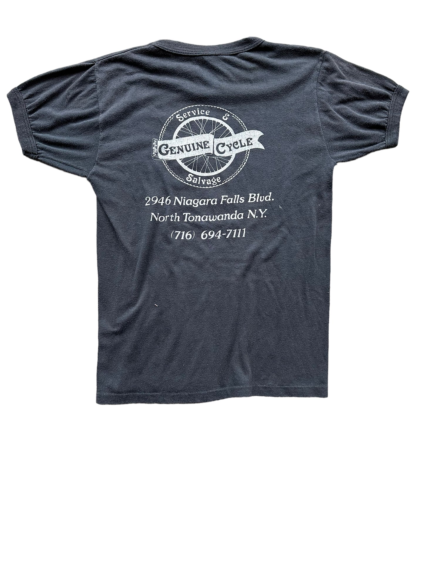 Back of Vintage Panhead Motorcycle Repair Shop Tee SZ M | Vintage Harley Tee | Barn Owl Vintage Seattle