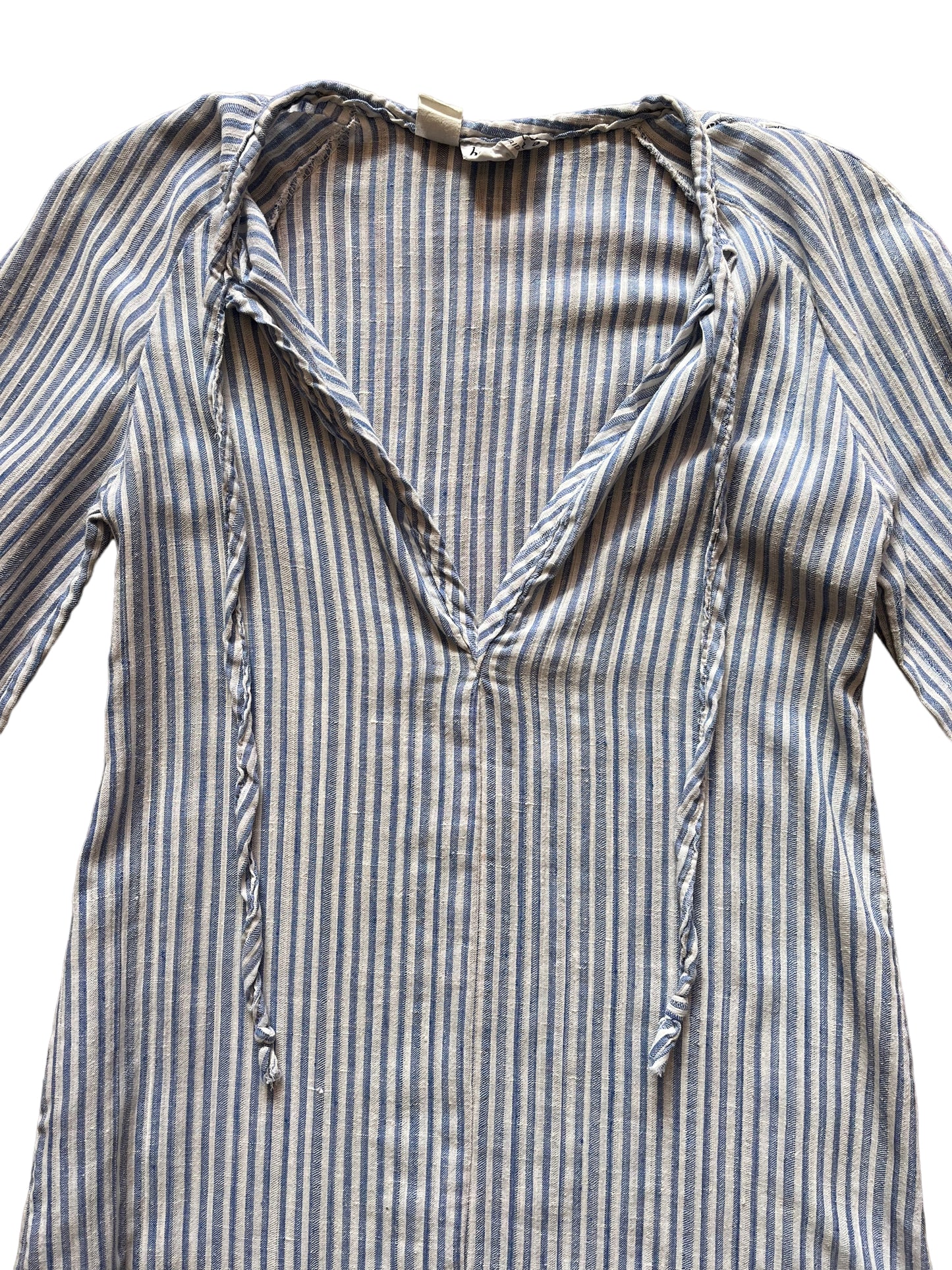 Upper front view of Vintage 1970s Striped Kaftan by Beach Things