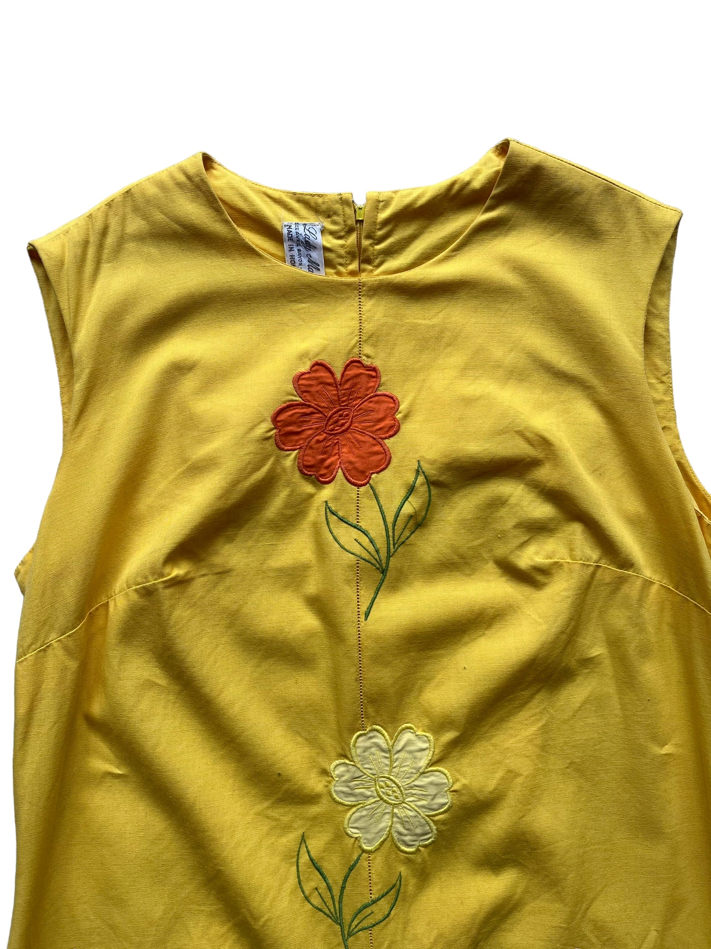 Front top view of Vintage 1960s Lady Madeira Dress