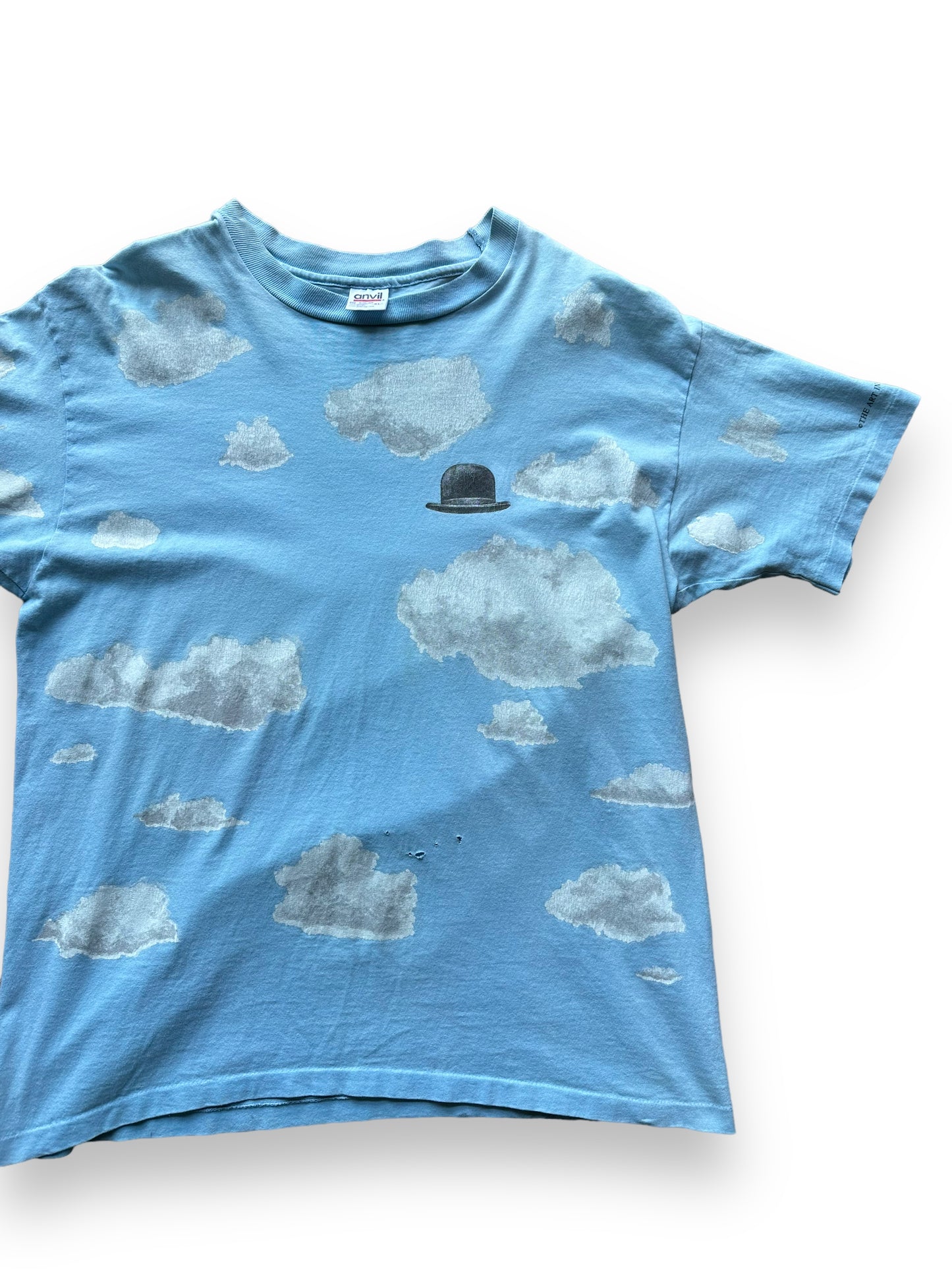 Front left of Vintage René Magritte AOP Tee SZ XL | Vintage Art Tee Seattle | Barn Owl Vintage