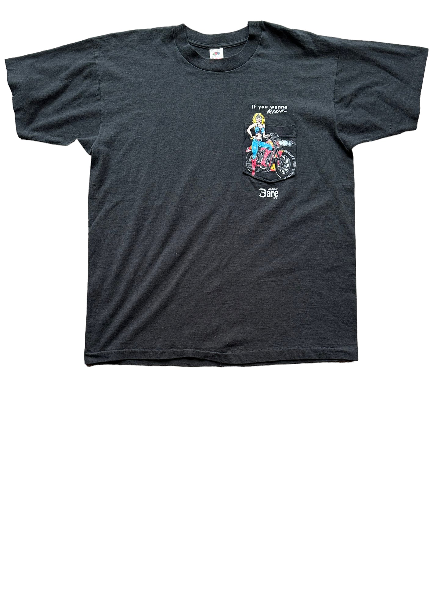 Front of Vintage 1990s Raunchy Motorcycle Pocket Tee SZ XL | Vintage Harley Tee | Barn Owl Vintage Seattle