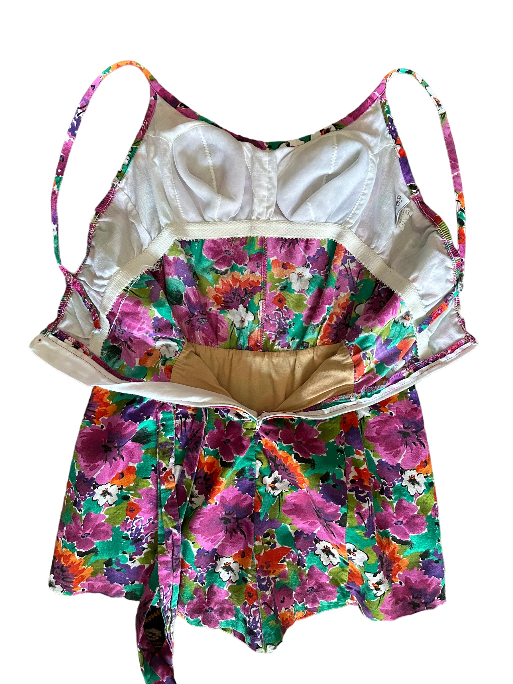 Open back view of Vintage 1980s Catalina Floral Swimsuit | Seattle Vintage Swimwear | Barn Owl True Vintage