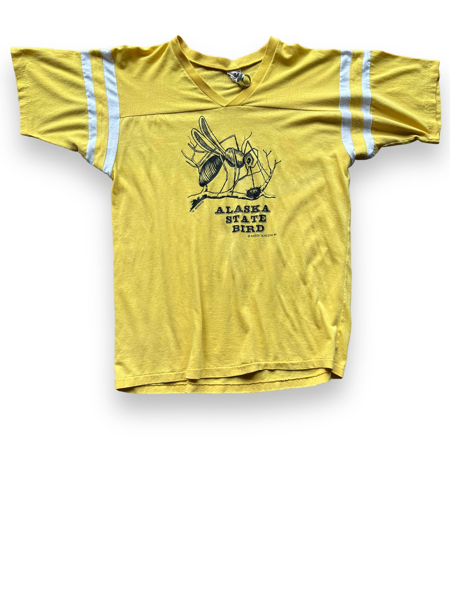 Front View of Vintage Alaska State Bird Tee SZ XL | Vintage Single Stitch Alaska T-Shirts Seattle | Barn Owl Vintage Tees Seattle