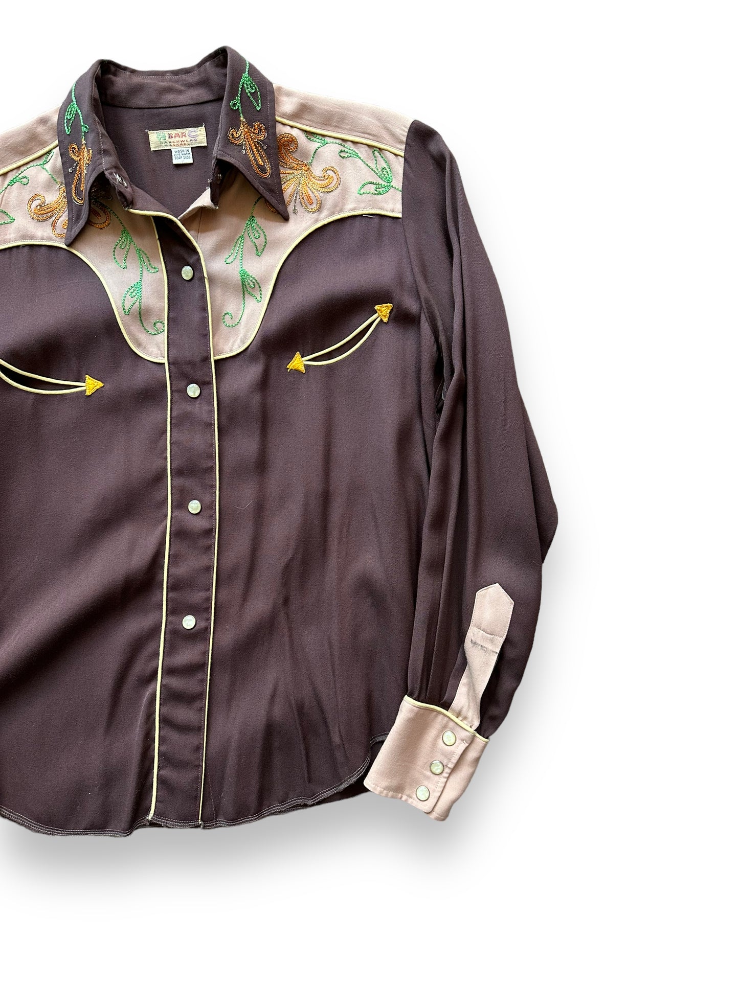Front left of Vintage H-Bar-C Ladies Two Piece Western Set | Vintage Chainstitch Gabardine Seattle | Barn Owl Vintage Seattle