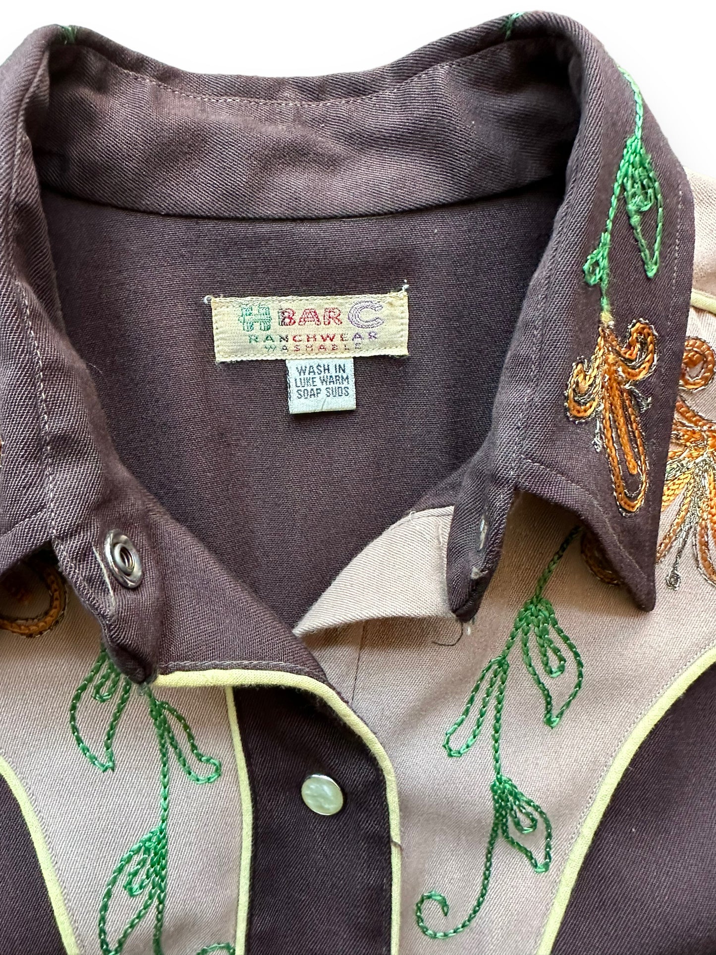 Tag shot of Vintage H-Bar-C Ladies Two Piece Western Set | Vintage Chainstitch Gabardine Seattle | Barn Owl Vintage Seattle