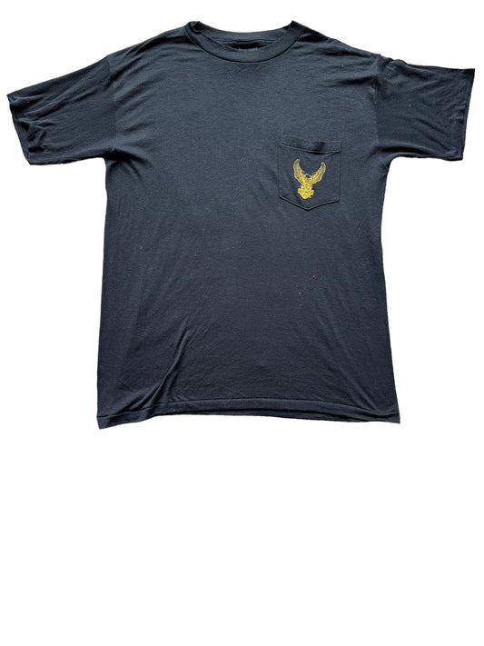 Front of Vintage Billerica Harley Davidson 3D Emblem Pocket Tee SZ L | Vintage Harley Tee | Barn Owl Vintage Seattle