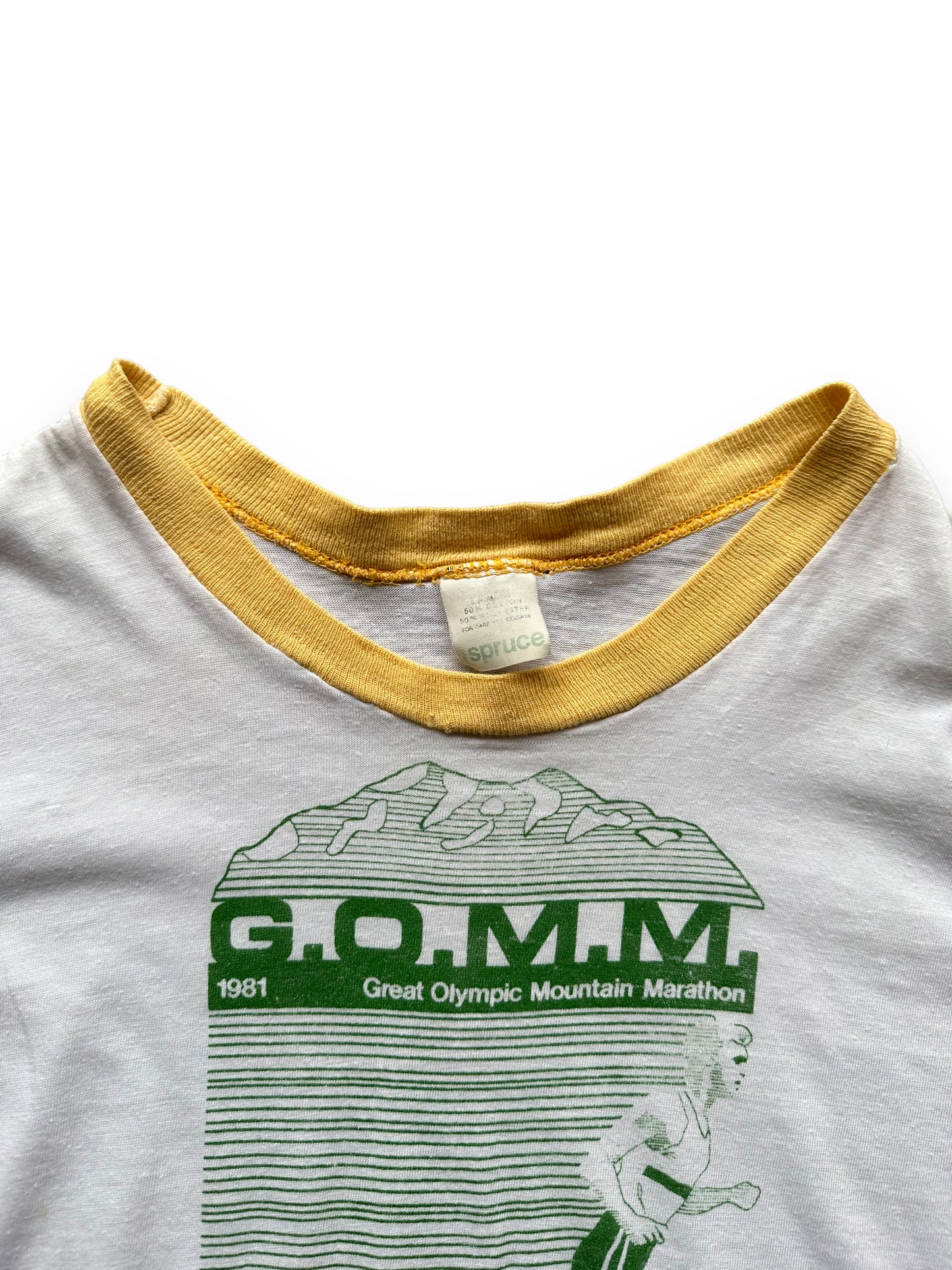 Collar of Vintage 1981 Marathon Ringer Tee SZ L | Vintage Ringer Tee Seattle | Barn Owl Vintage