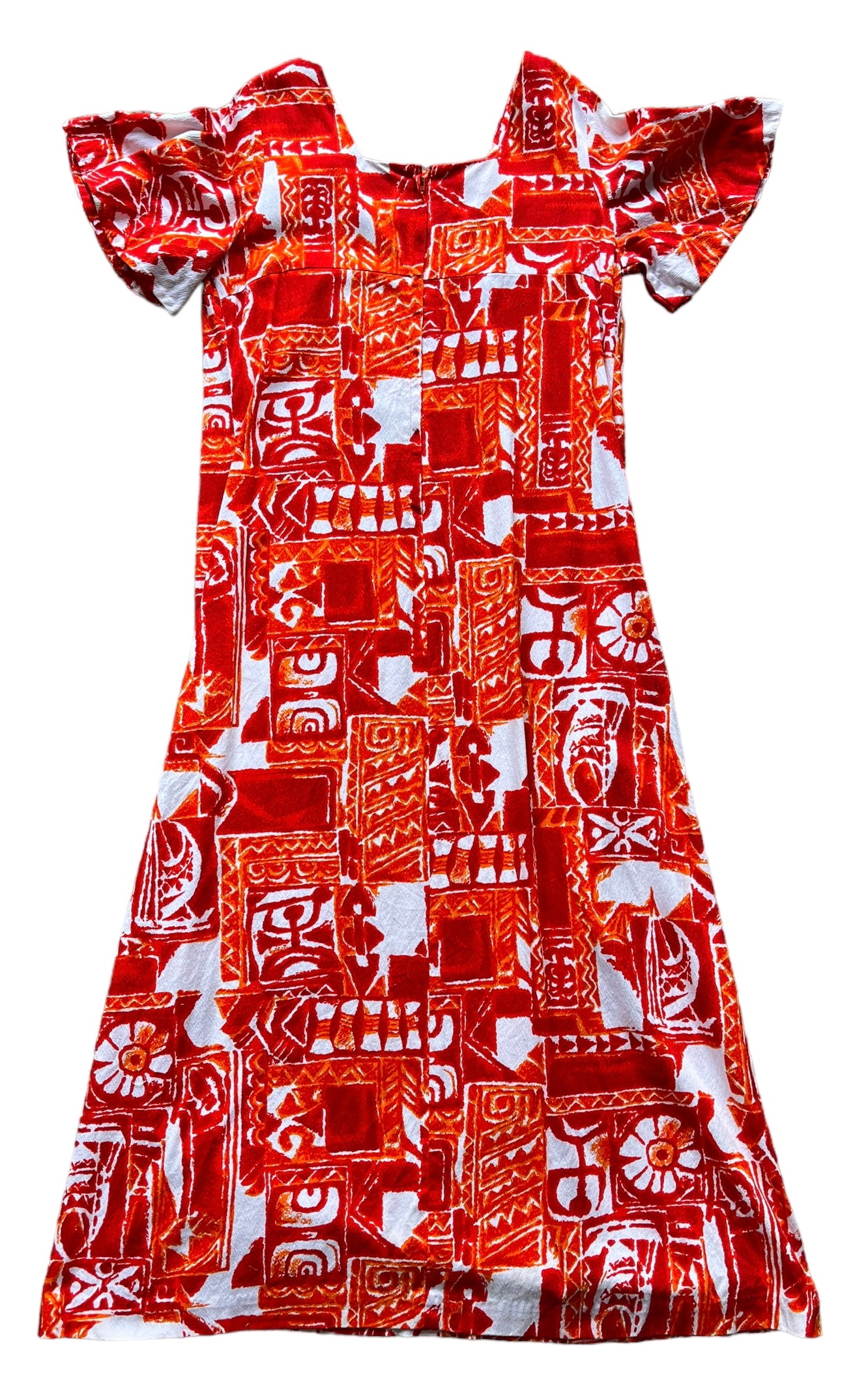 Full back view of Vintage 1960s Hawaii Nei Aloha Dress