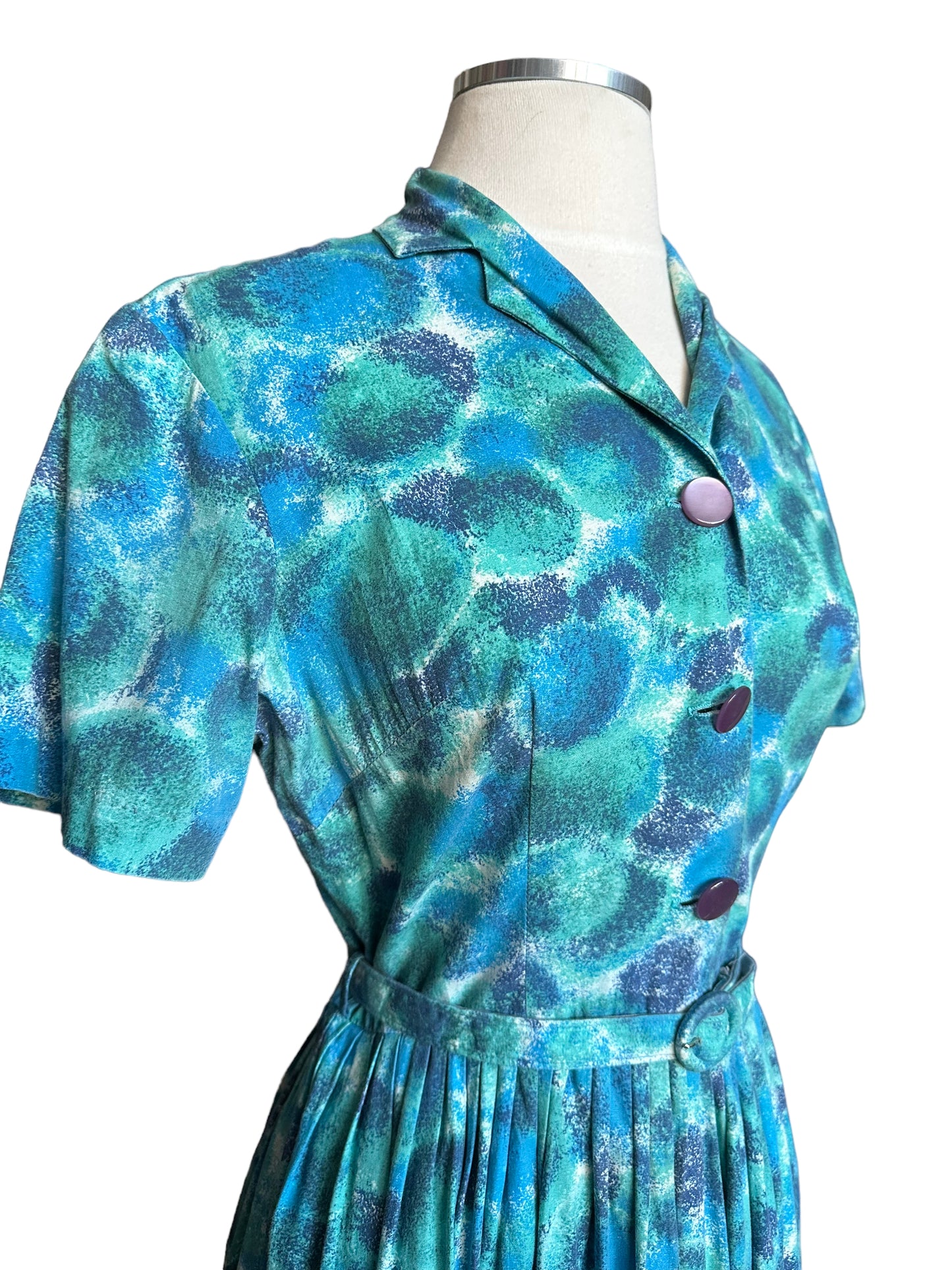 Right side bust view of Vintage 1950s Button Up Dress With Belt | True Vintage Dresses | Barn Owl Vintage Seattle