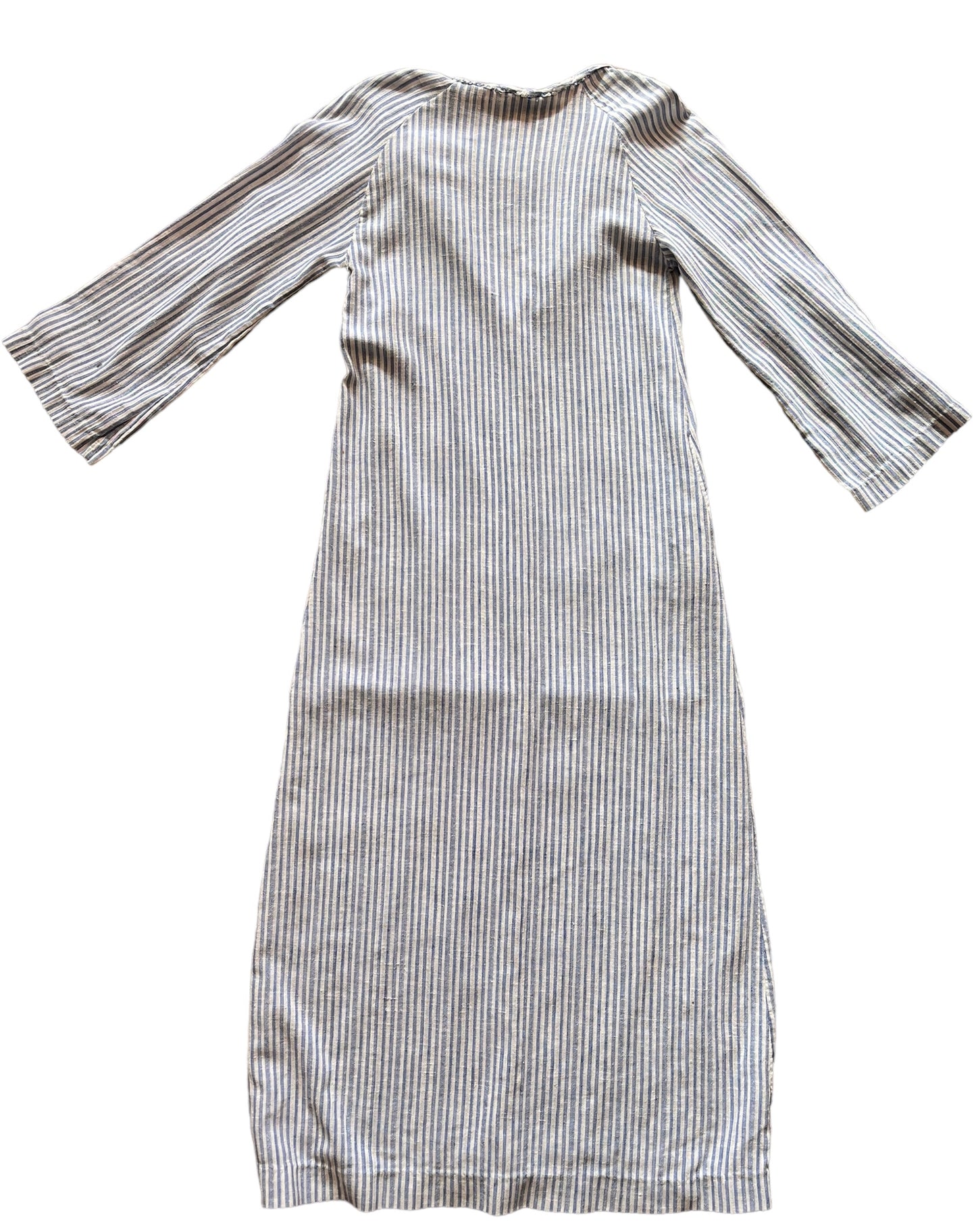 Full back view of Vintage 1970s Striped Kaftan by Beach Things