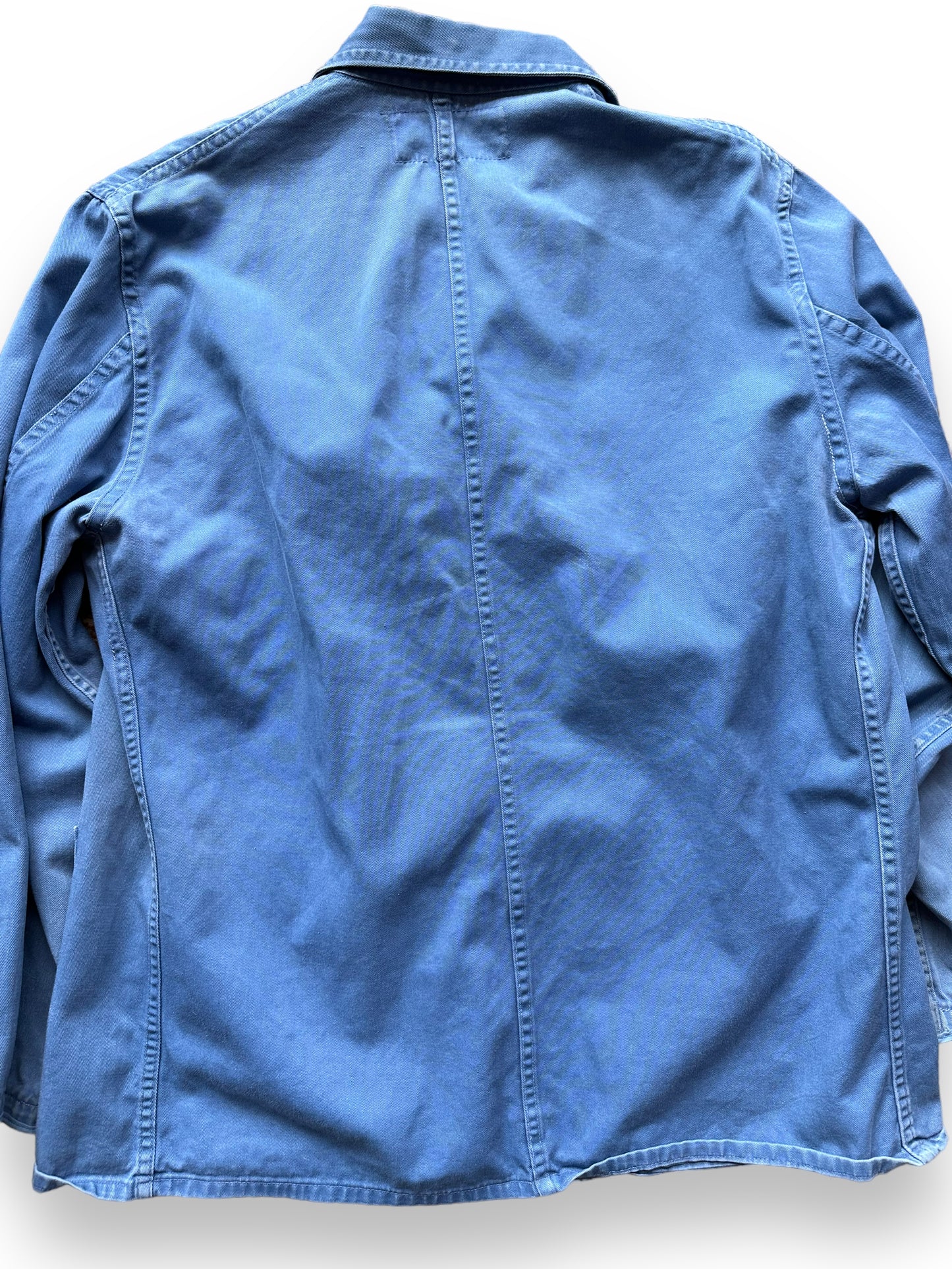 Rear Detail on Vintage RCA TV Repair Shop Coat SZ XL | French Workwear Seattle | Barn Owl Vintage Goods Seattle