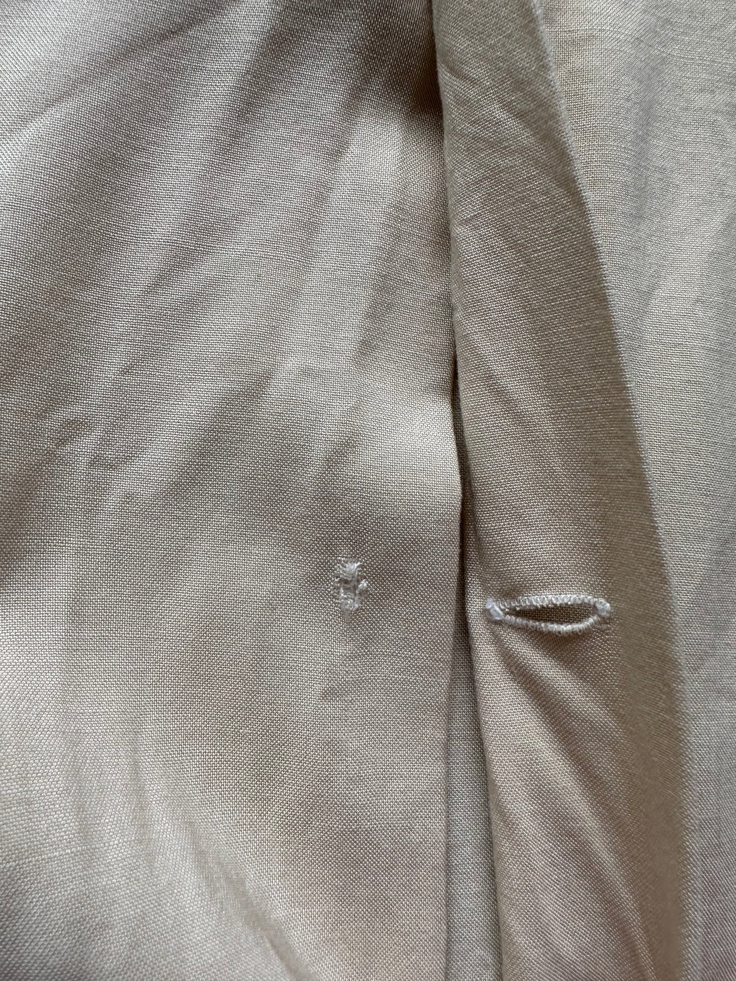 Missing button of Vintage "Wood Conversion Office" Bowling Shirt SZ M | Vintage Bowling Shirt Seattle | Barn Owl Vintage Seattle