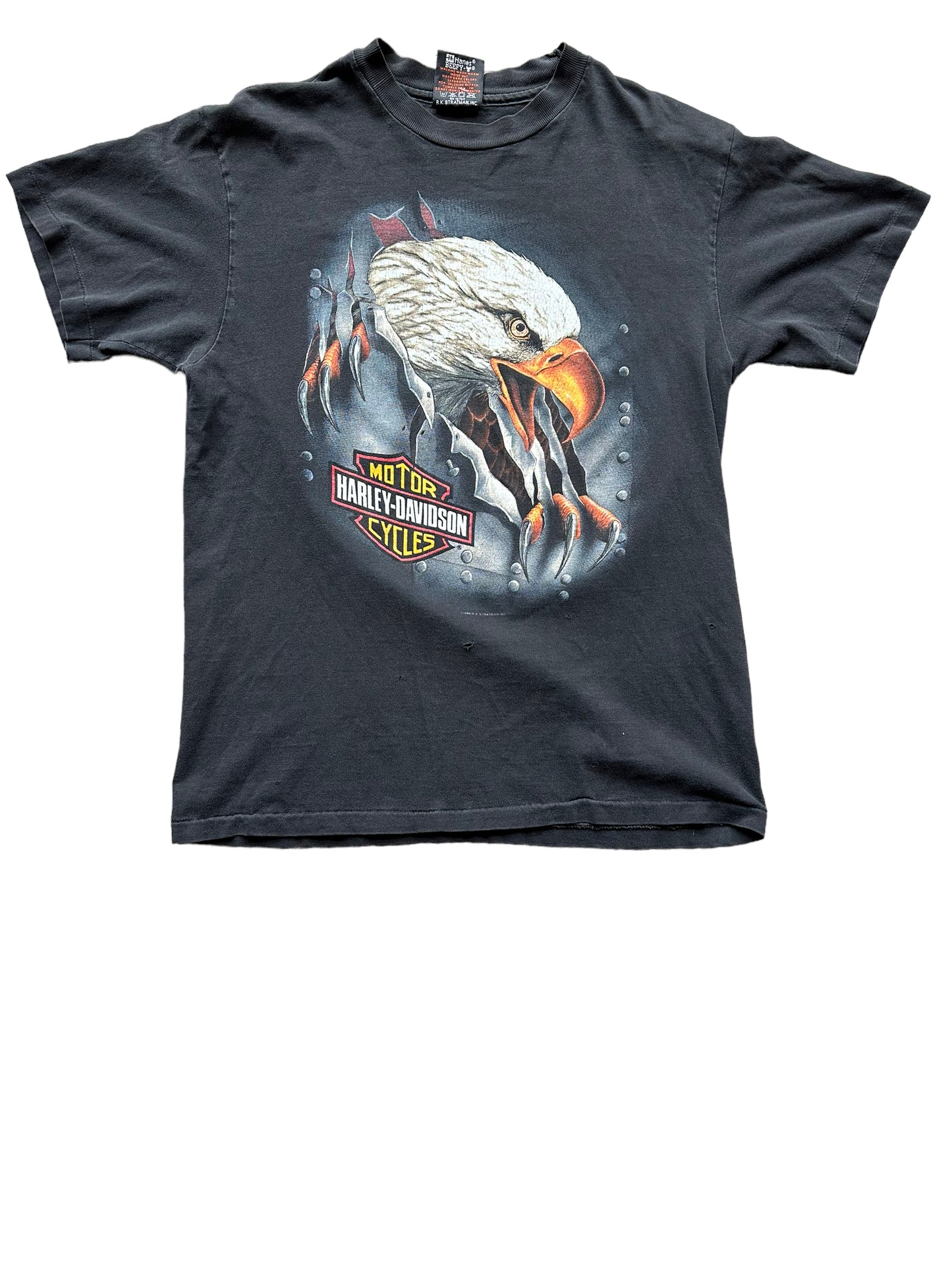 Front of Vintage 1994 Harley Davidson Darlington Tee SZ M | Vintage Harley Tee | Barn Owl Vintage Seattle
