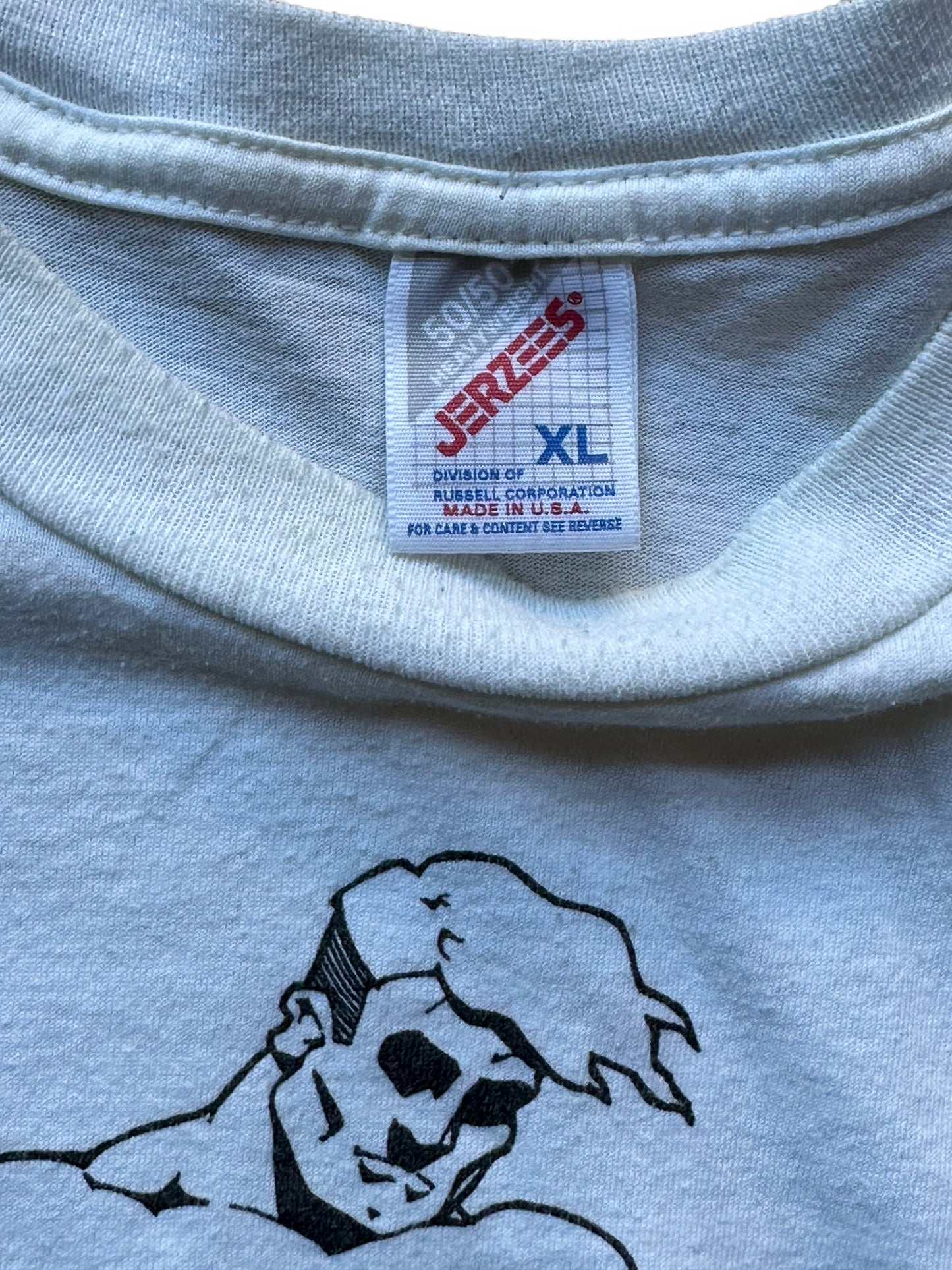 Tag detail shot of Vintage Pacific Street Tee SZ XL | Vintage T-Shirts Seattle | Barn Owl Vintage Tees Seattle