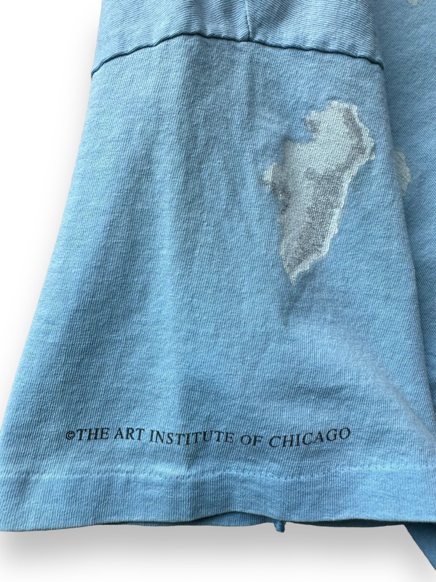 Sleeve of Vintage René Magritte AOP Tee SZ XL | Vintage Art Tee Seattle | Barn Owl Vintage