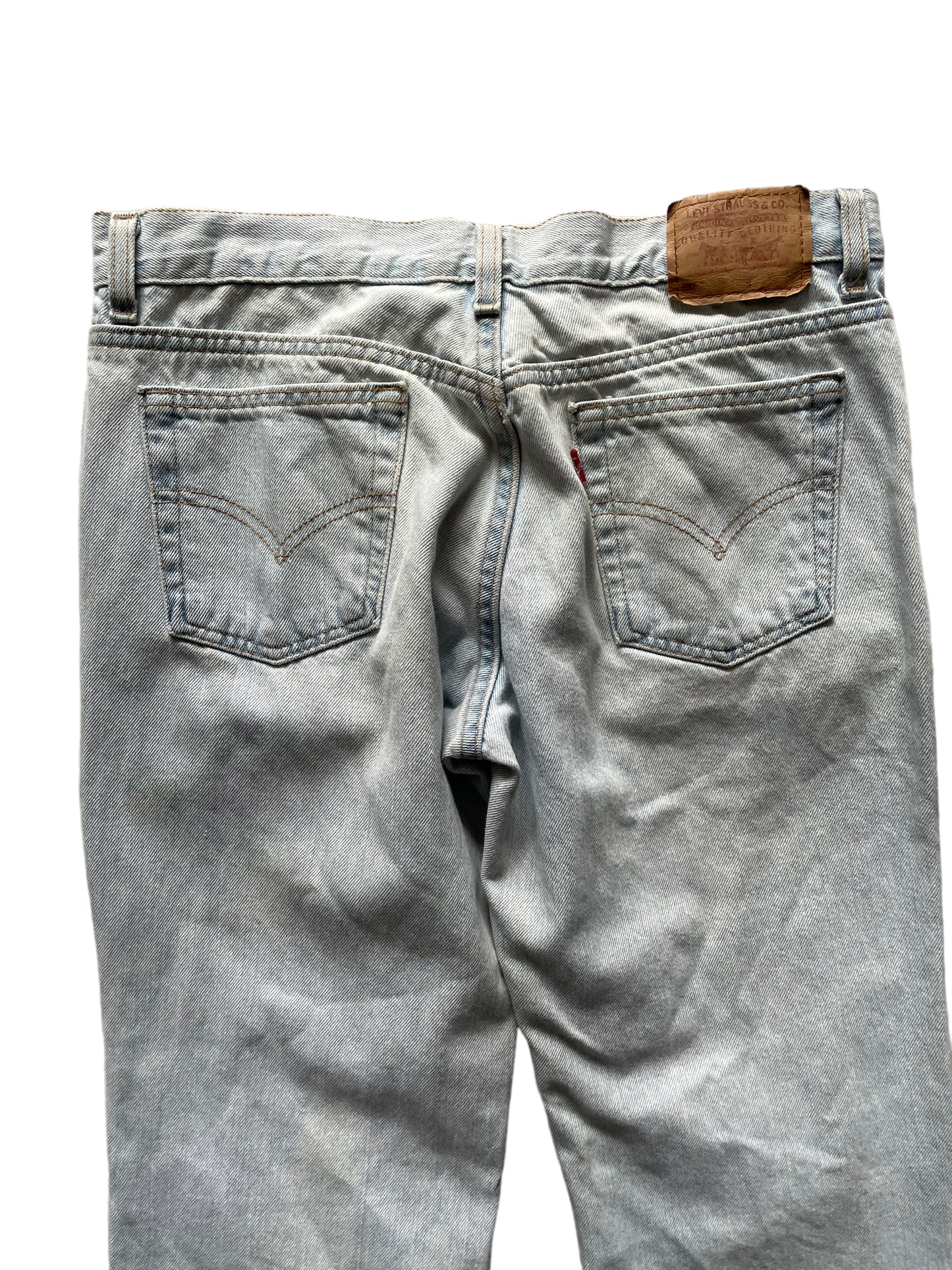 Back pocket view of Vintage USA Levi's 518 34x32