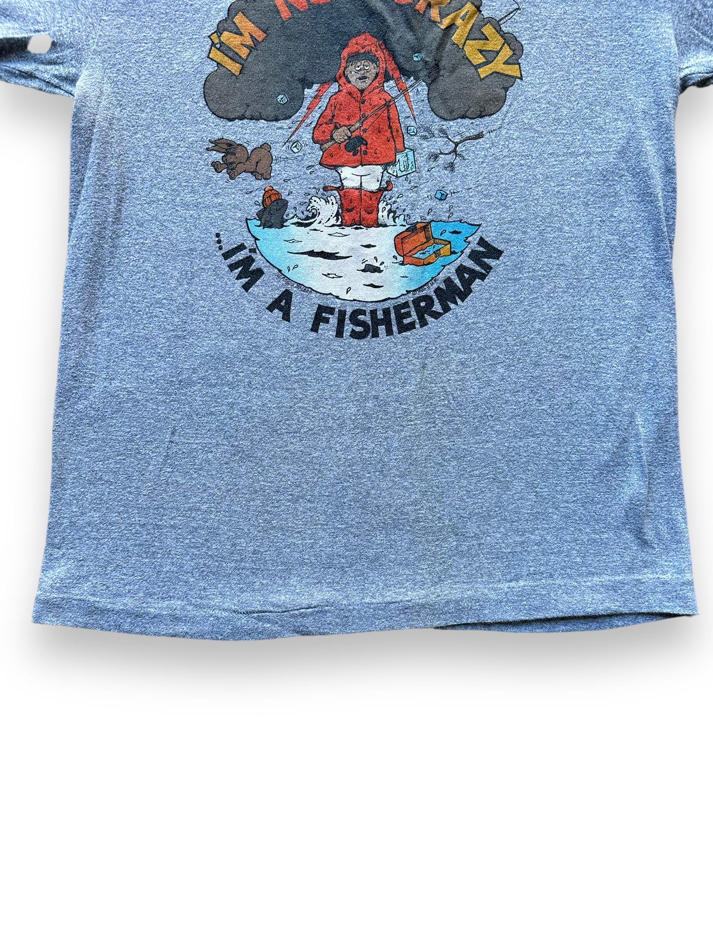 Bottom of Vintage "I'm Not Crazy I'm A Fisherman" Tee SZ S | Vintage Fishing Tee Seattle | Barn Owl Vintage