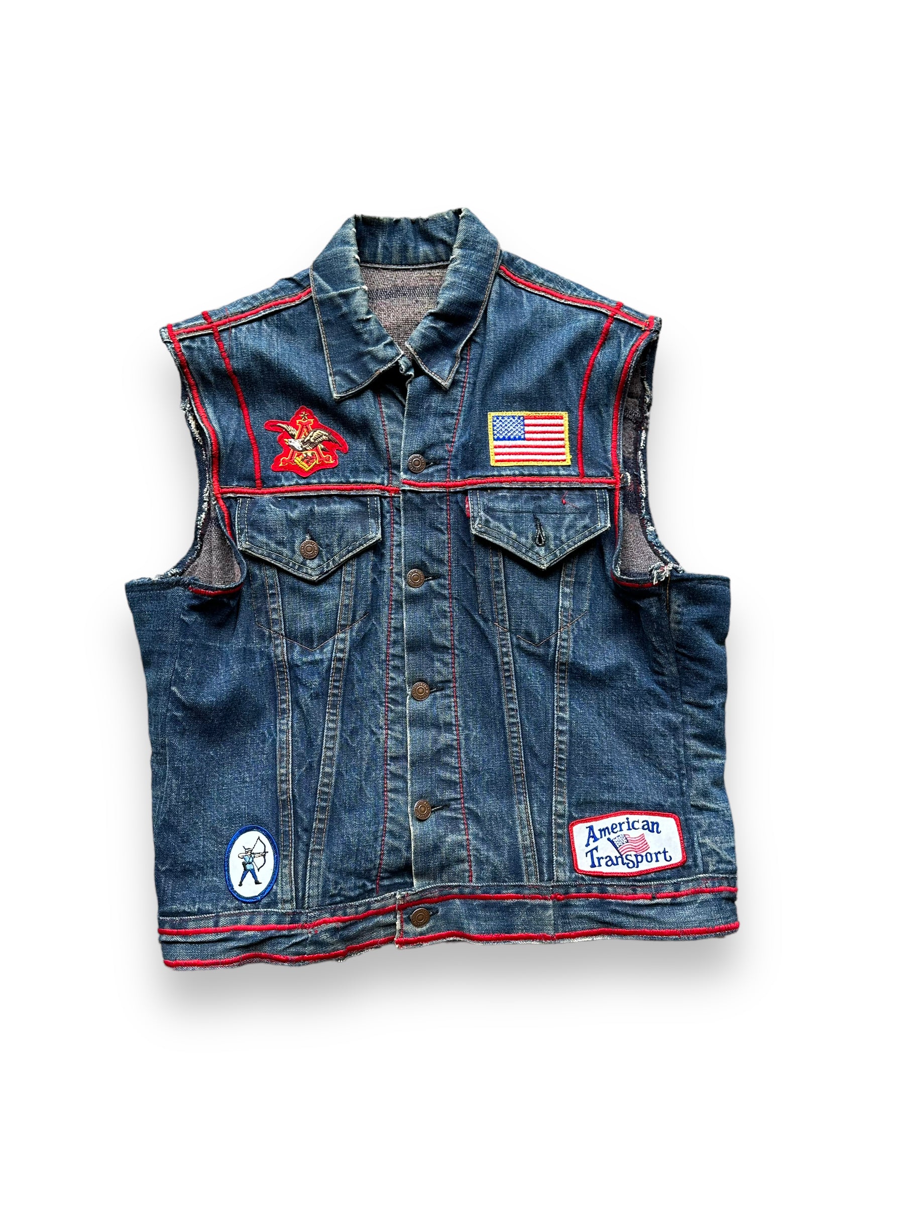 Vintage Levi's Big E Type III Blanket Lined Chopped Biker Vest SZ